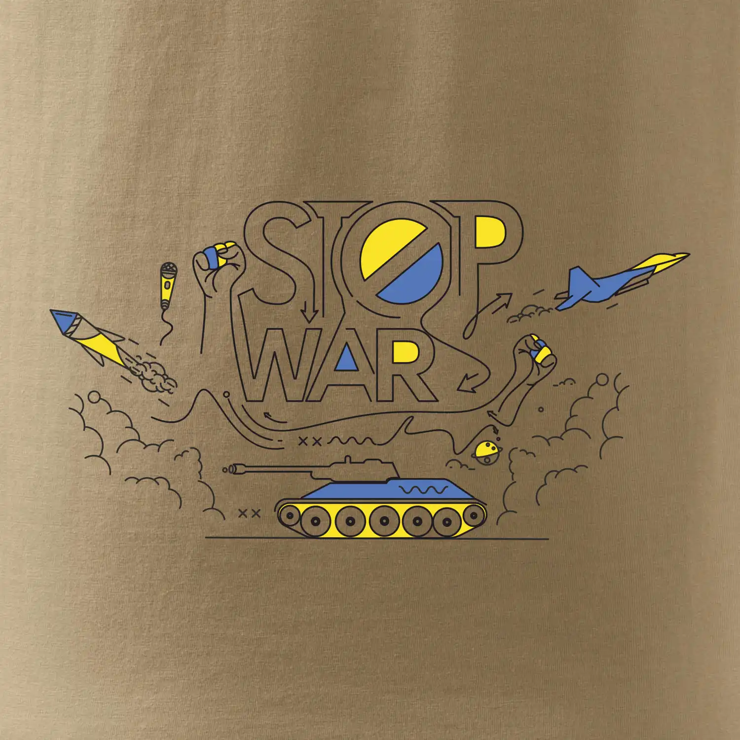Stop war - Ukrajinské barvy