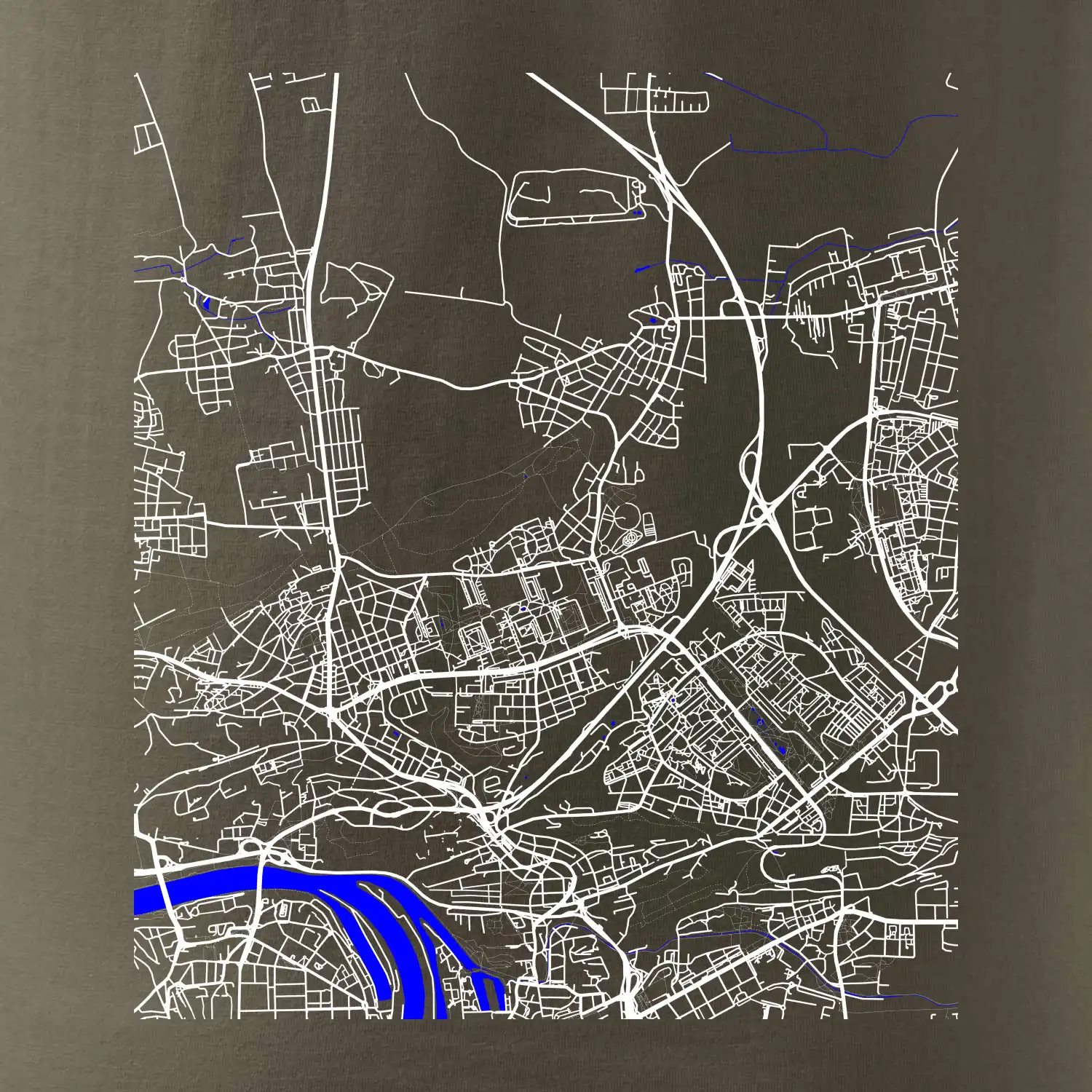 Praha 18200 - Mapa s vodními toky