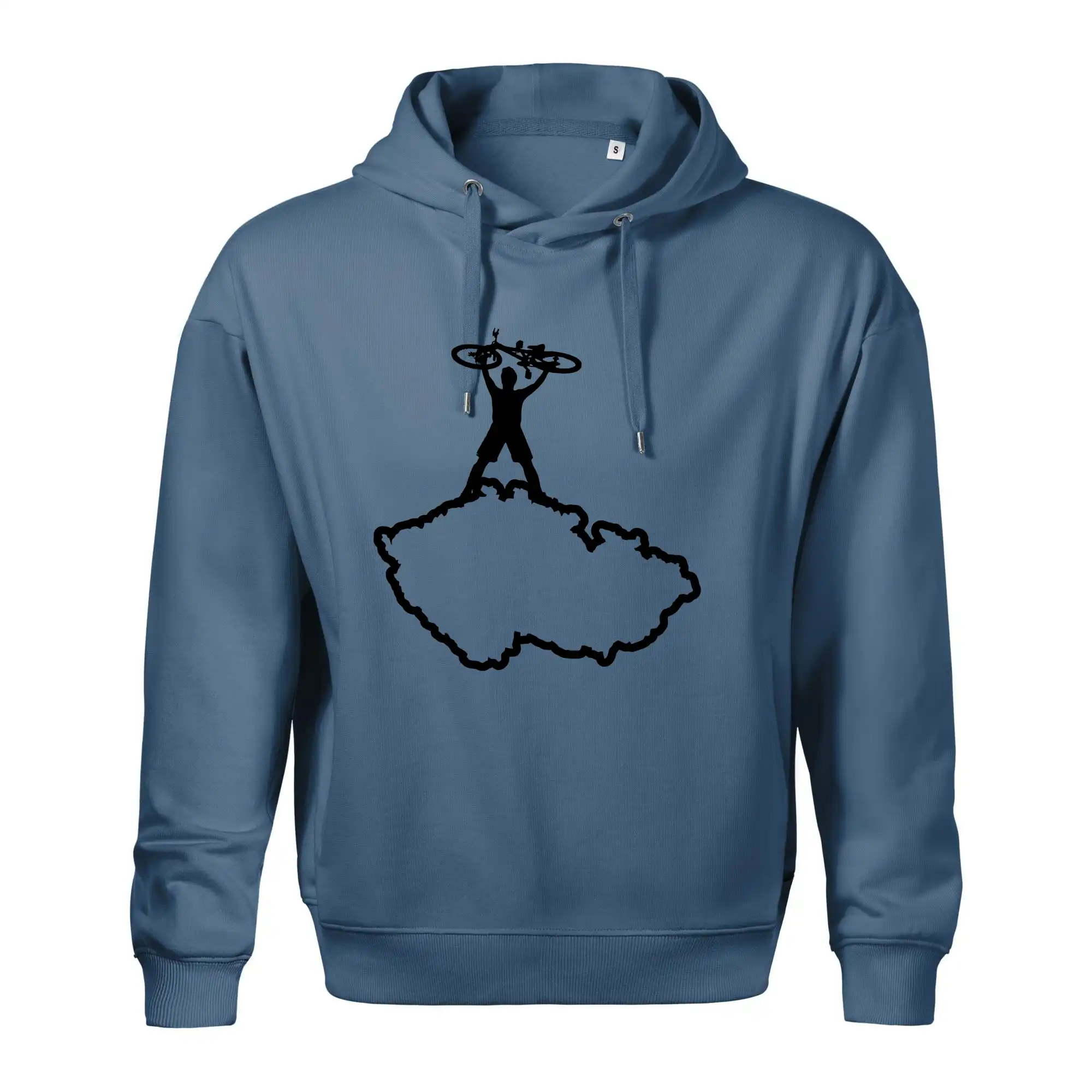 Mapa ČR - cyklista na prsou