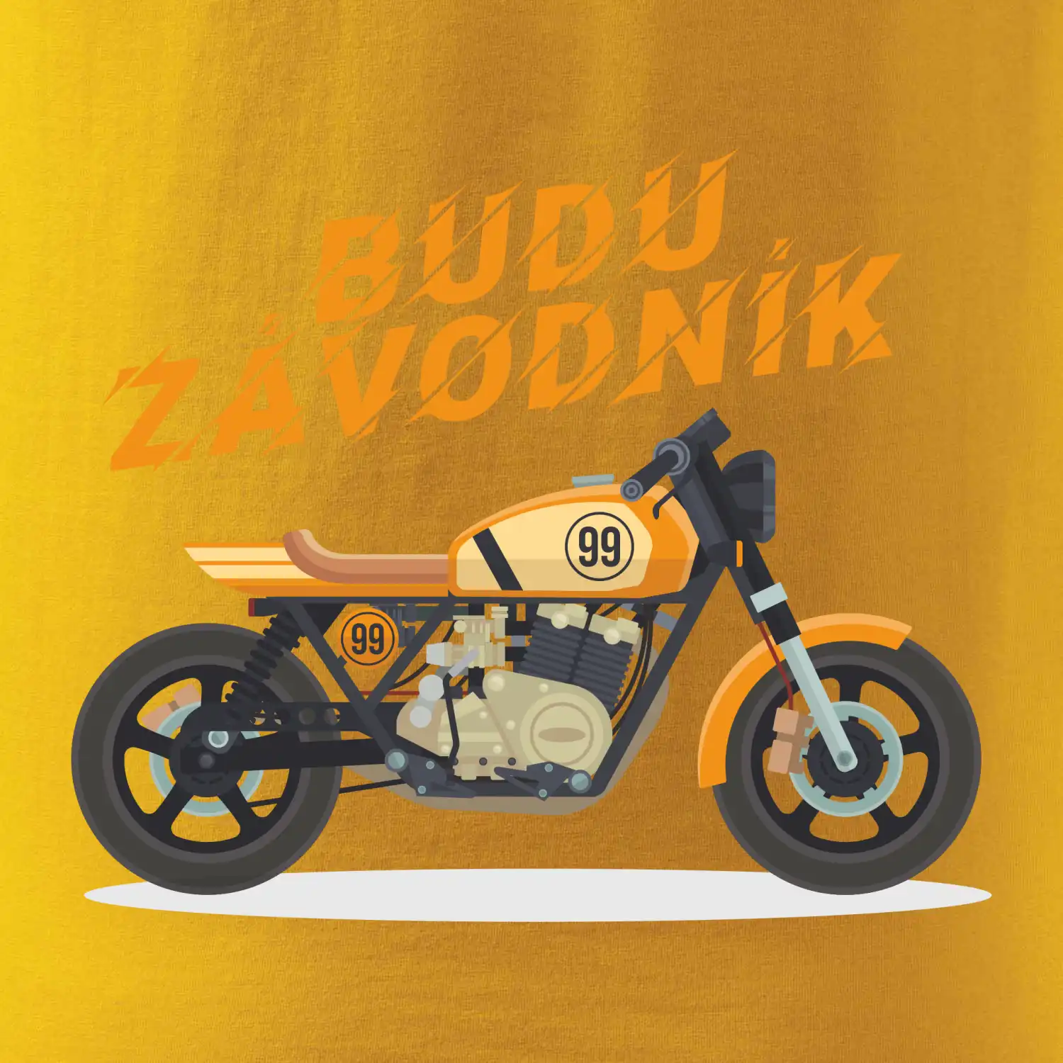 Budu závodník  žlutý cafe racer