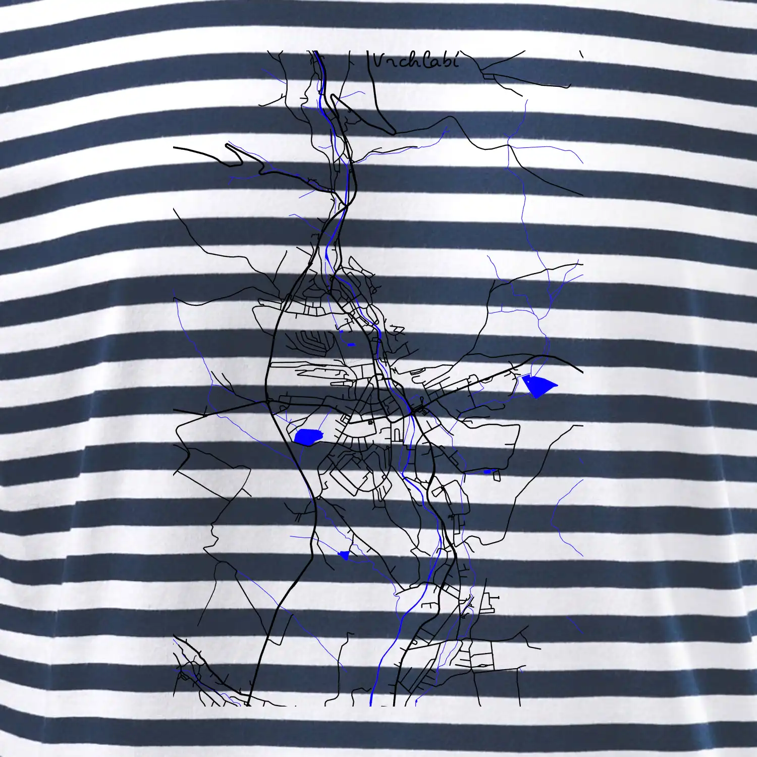 Vrchlabí - Mapa s vodními toky