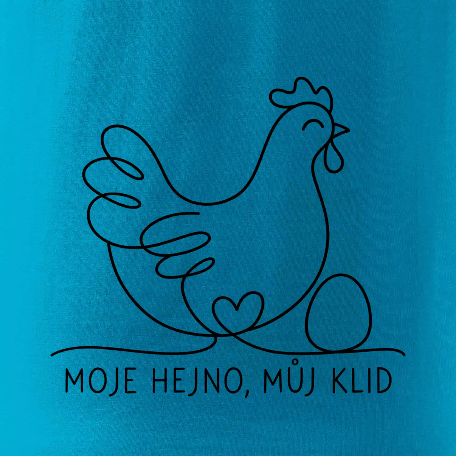 Minimalistická slepice s vejcem a srdcem