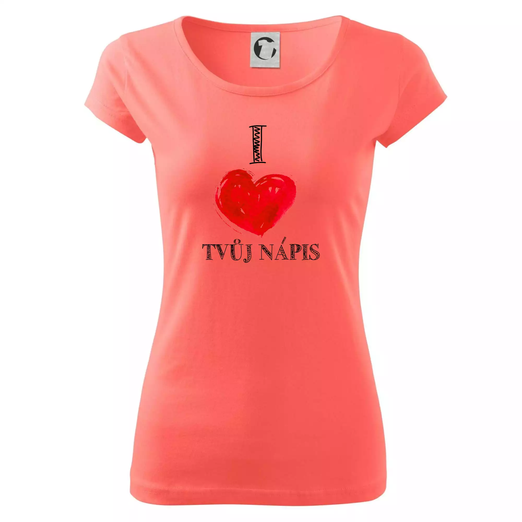 I love malované srdce - vlastní nápis