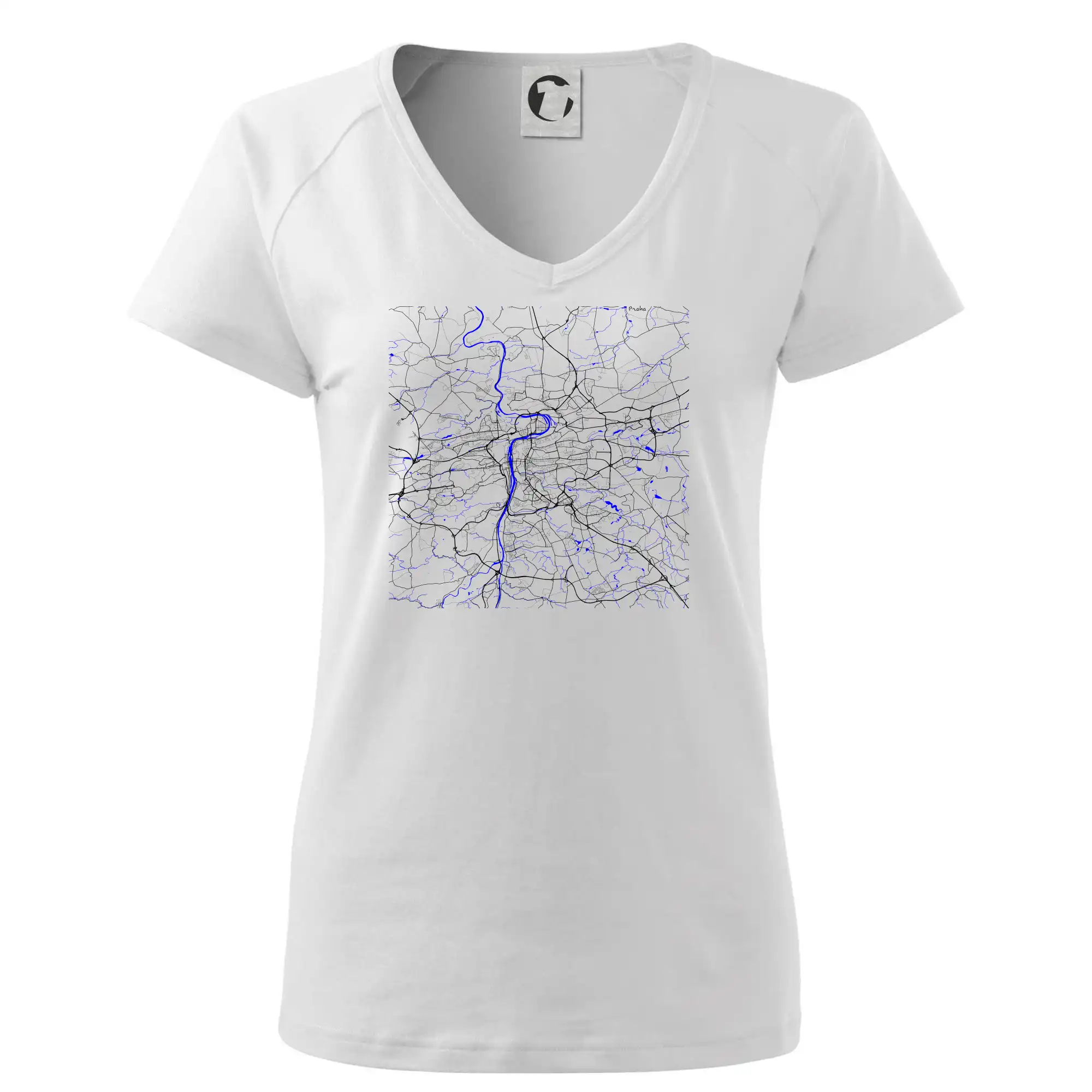 Praha - Mapa s vodními toky