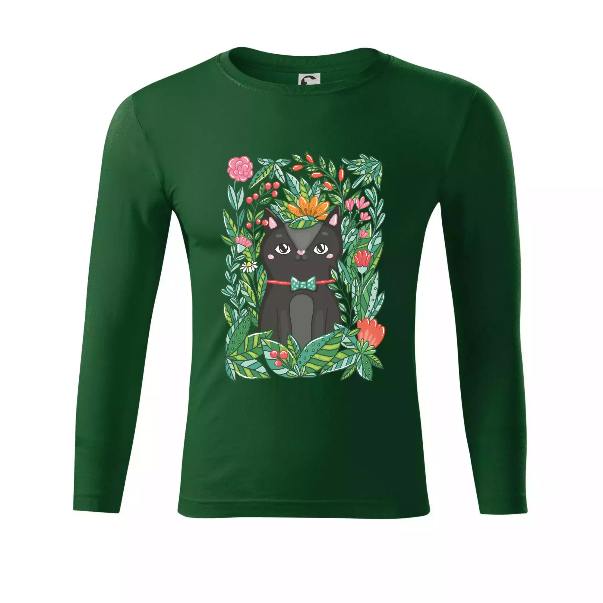 Kočka s květy malovaná