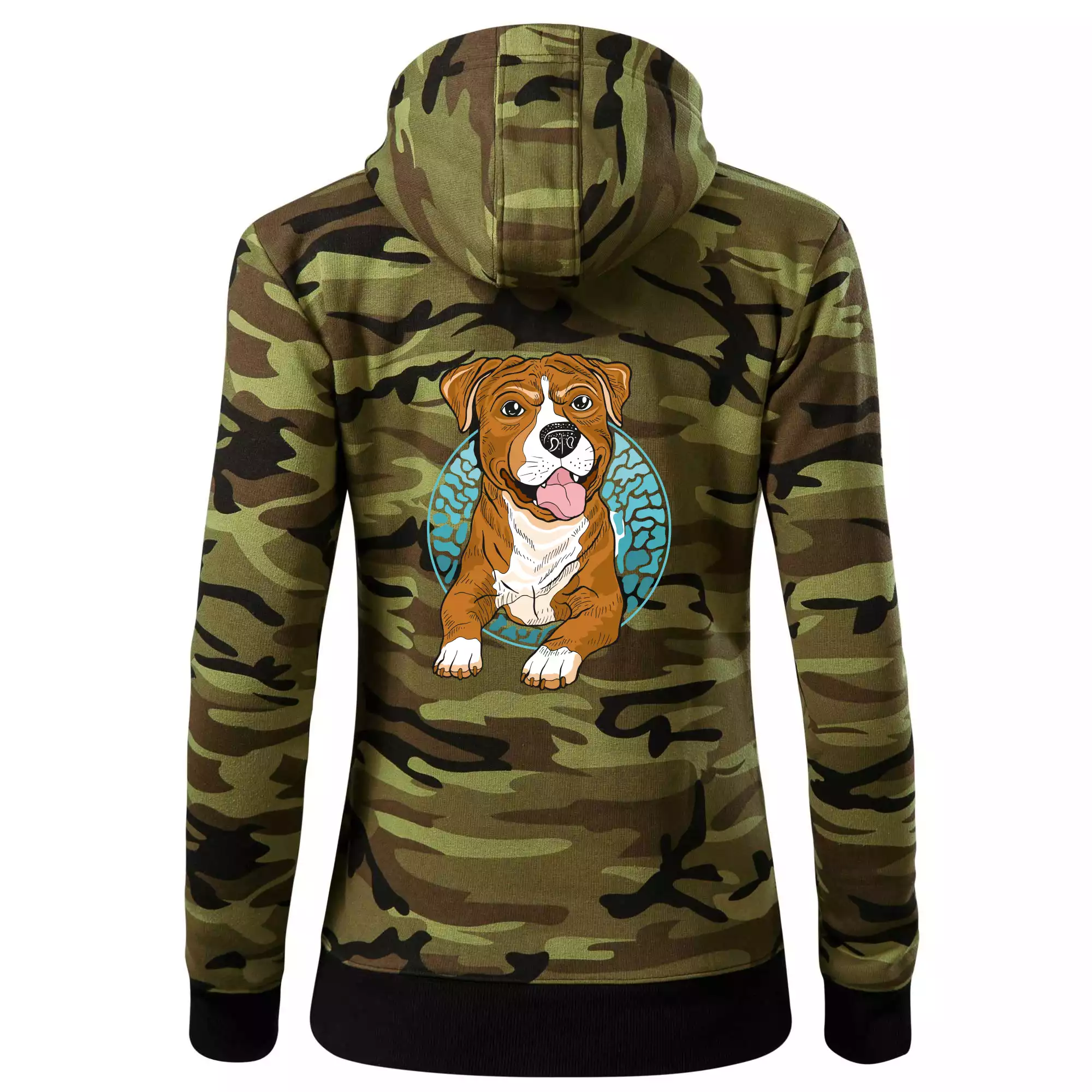 Americký staford kreslený v kolečku (Pecka design)