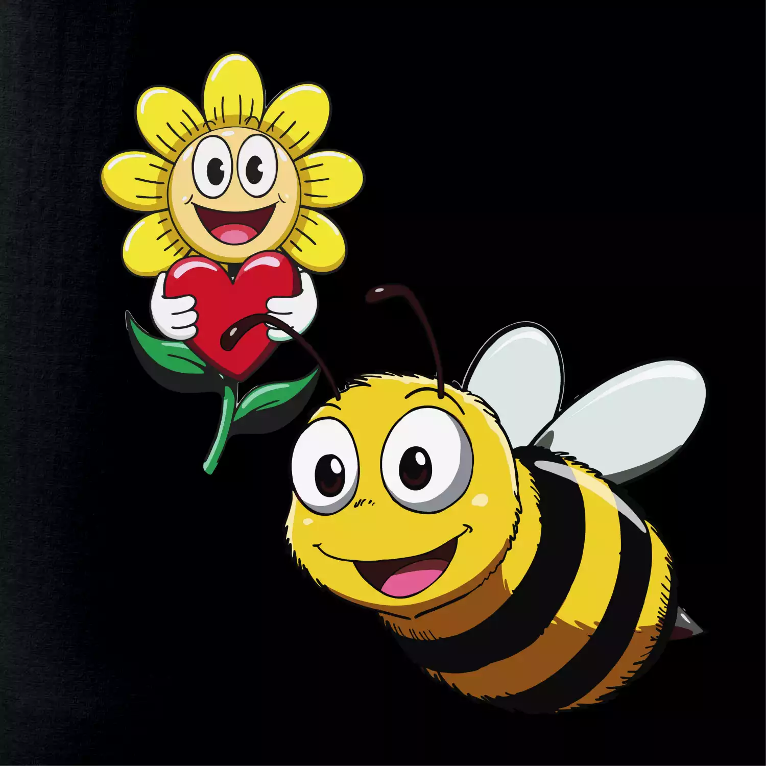 Parové triko - Včela a květina