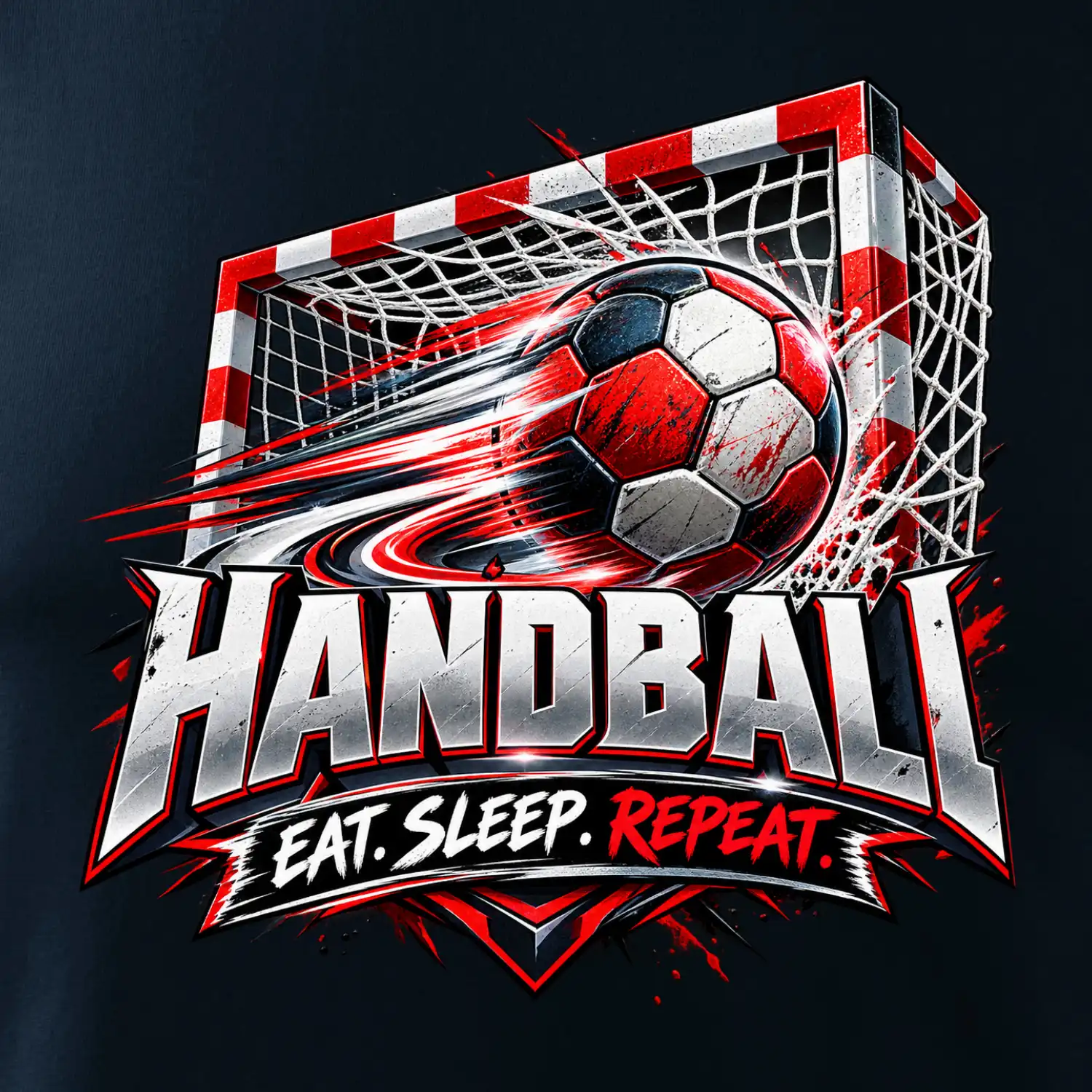 Házenkářský míč v brance eat sleep repeat