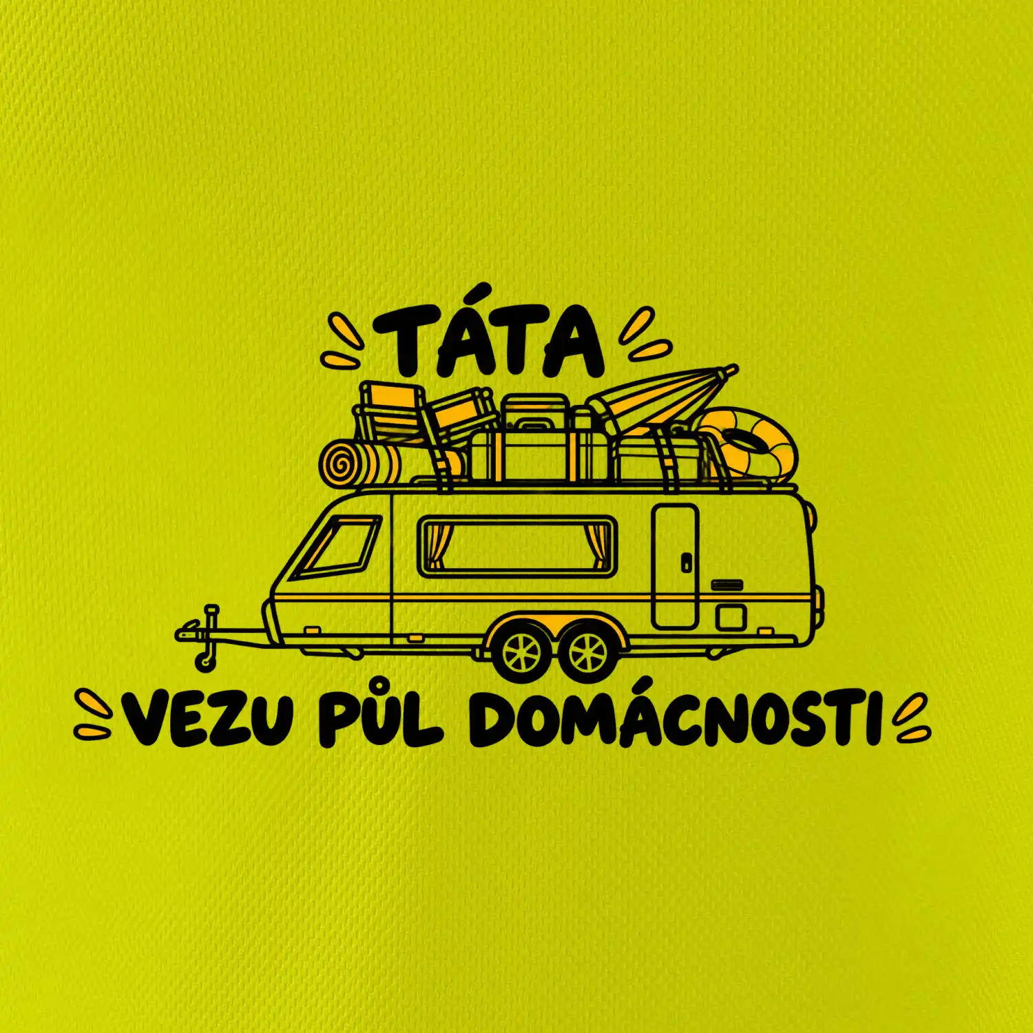 Táta vezu půl domácnosti rodinný karavan