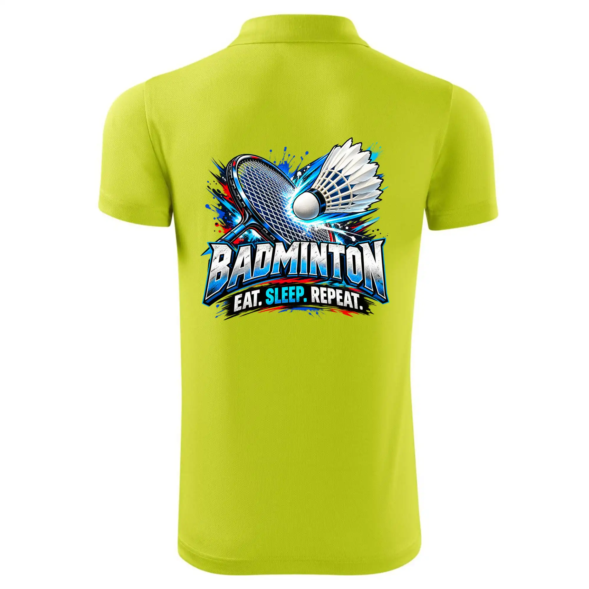 Badmintonová raketa s košíčkem eat sleep repeat