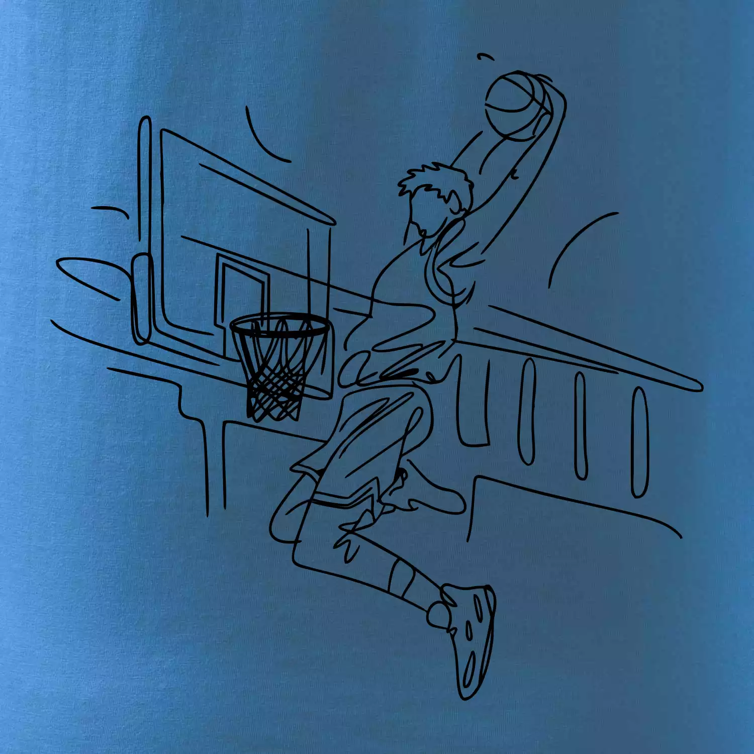 Basketbalista jedním tahem - výskok