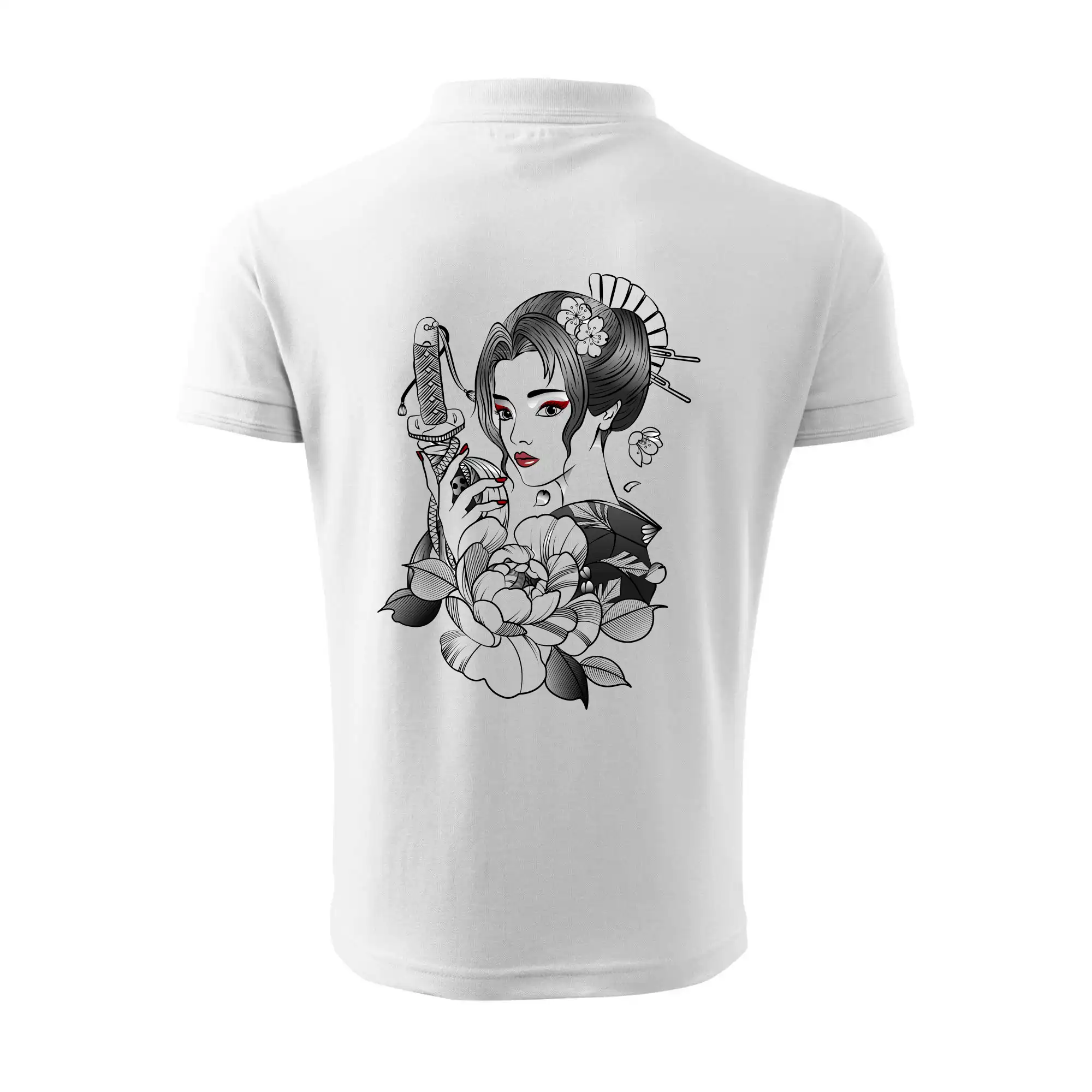 Japonsko - žena s červenými ústy