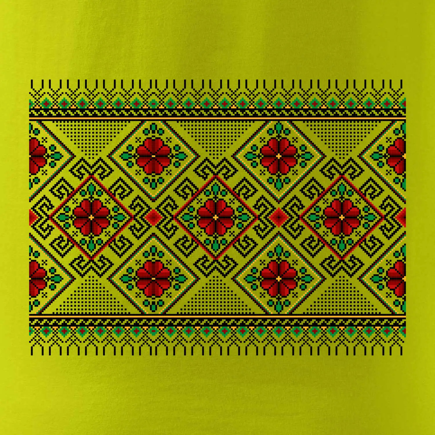 Ukrajinský vzor - Červeno Zelený