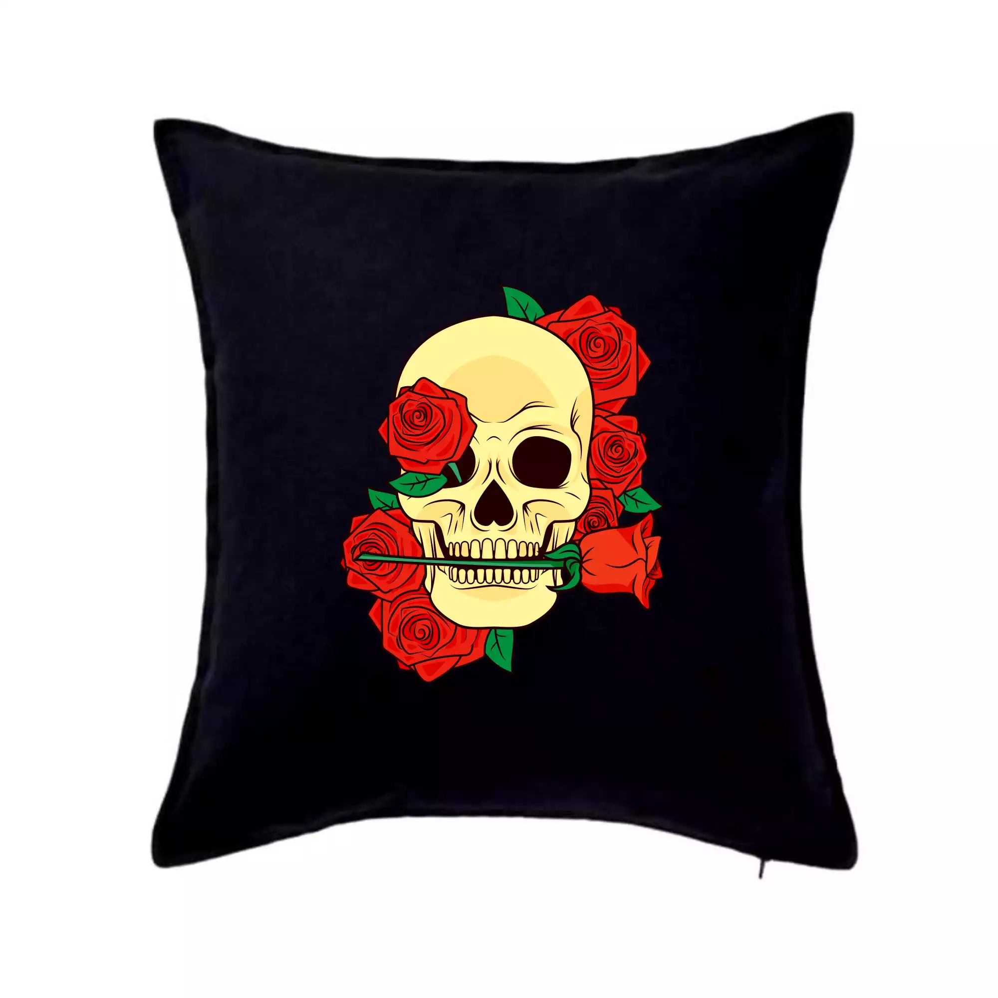 Lebka držící růži