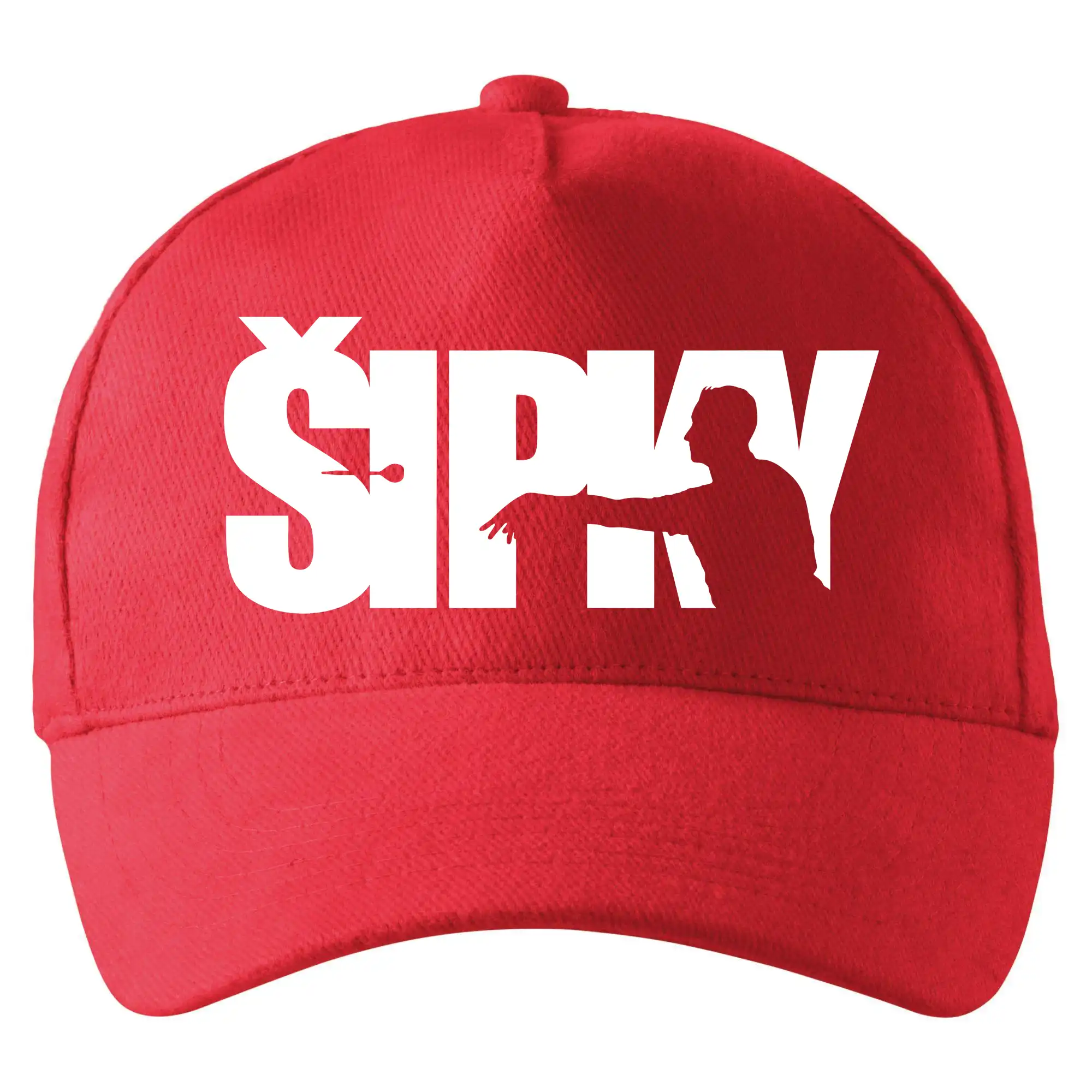 Šipky - nápis se šipkařem