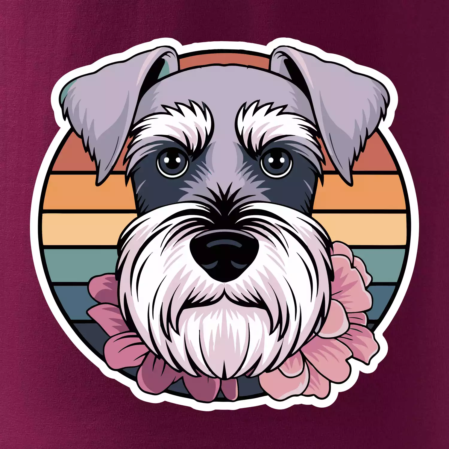 Knírač - fenka a květiny