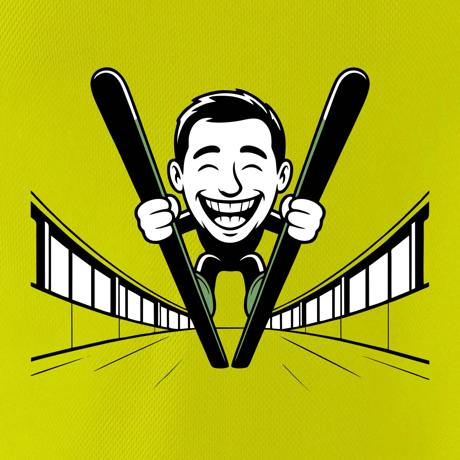 Vysmátý kreslený skokan