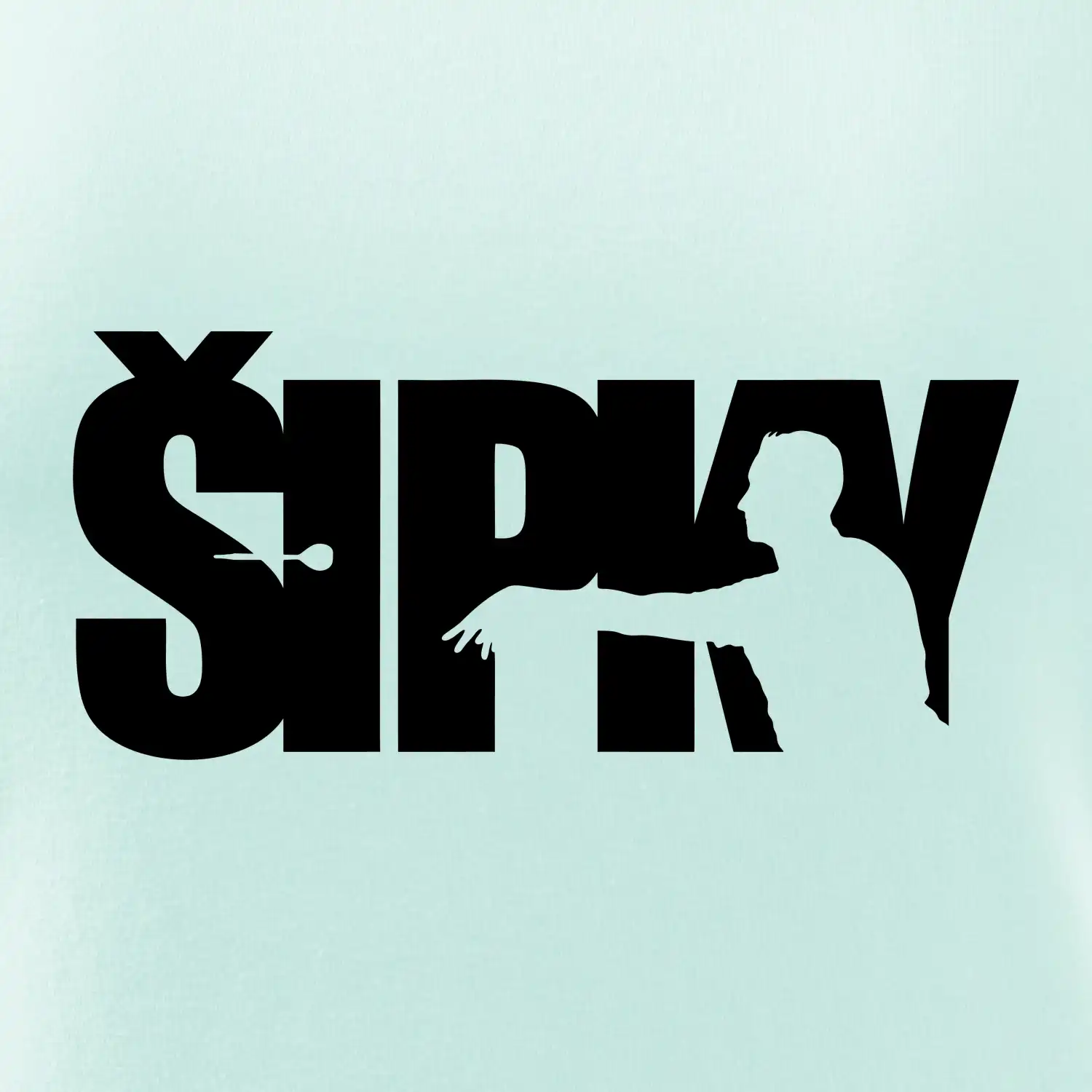 Šipky - nápis se šipkařem