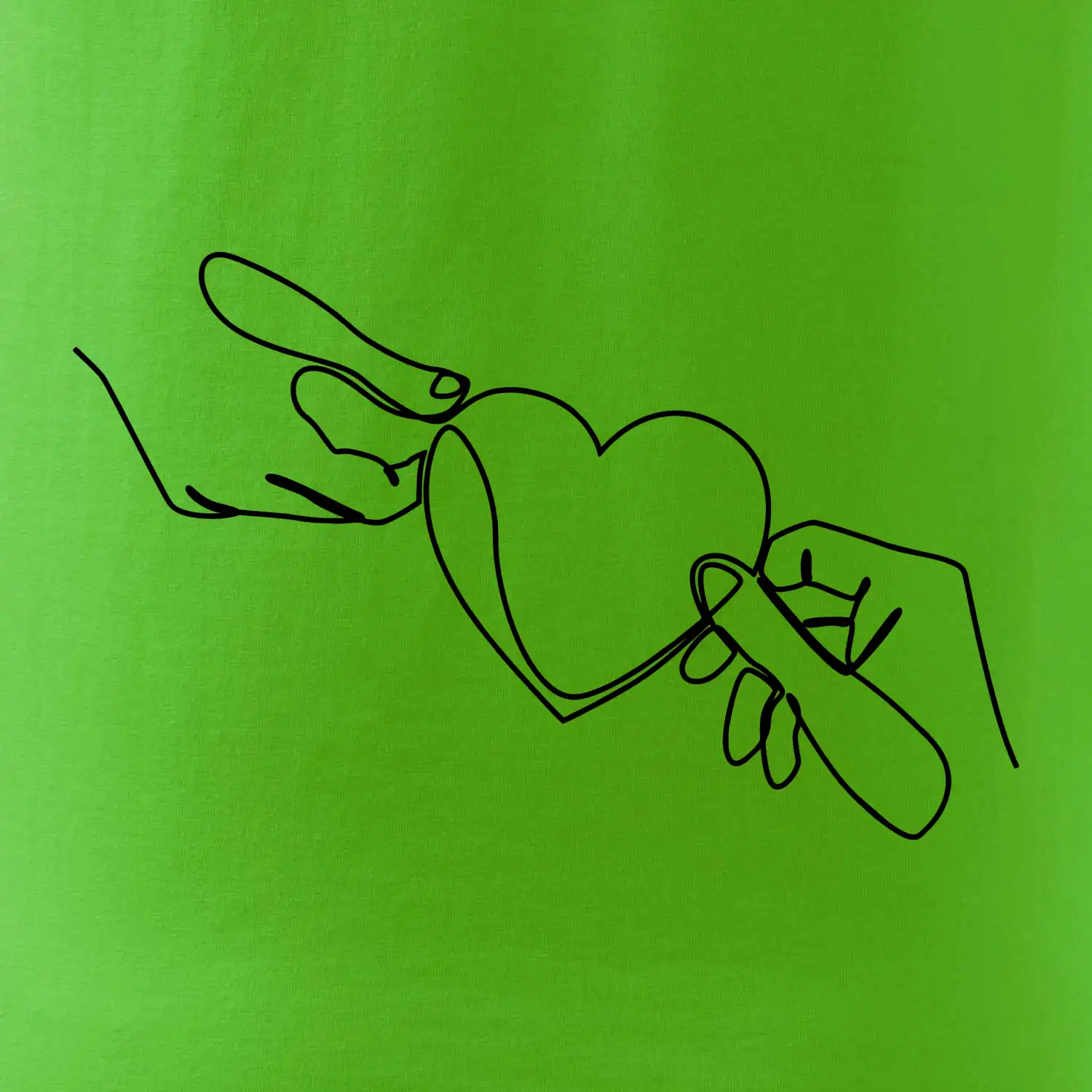 Dvě ruce a srdce jedním tahem