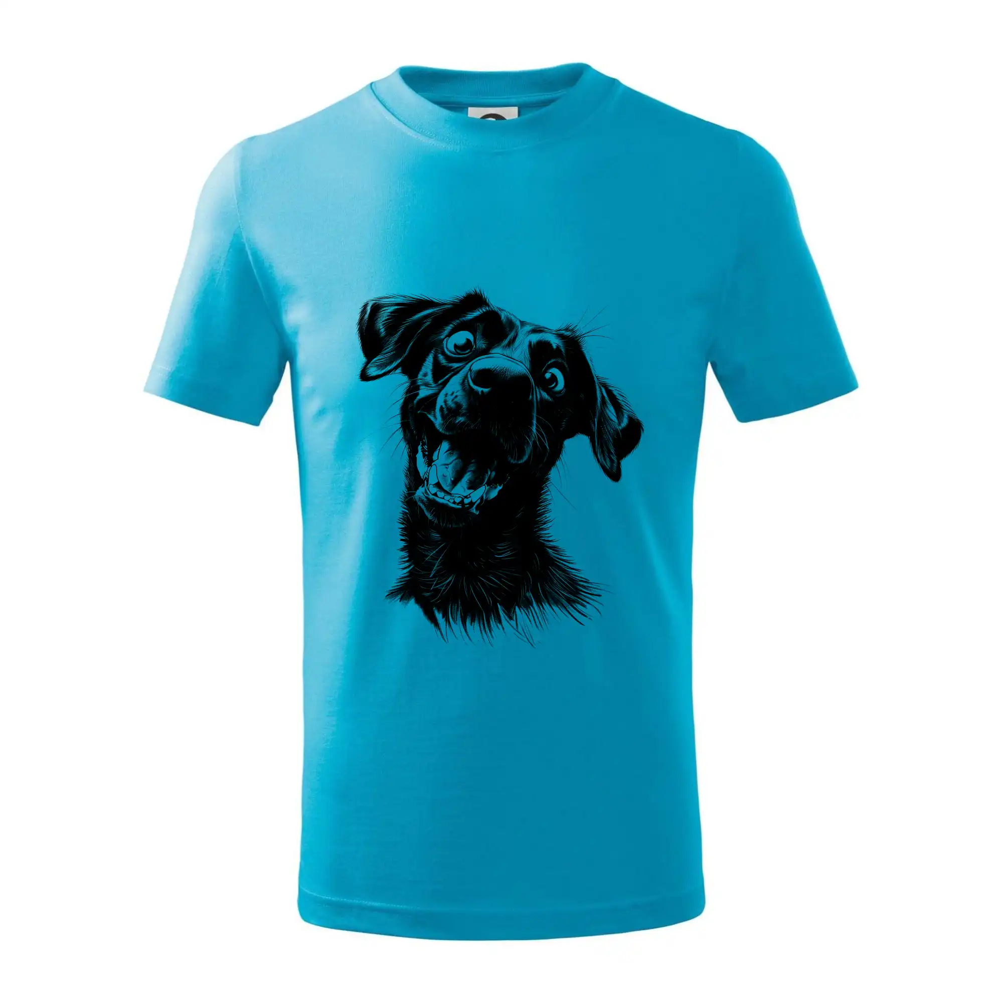 Černobílá karikatura Labrador tmavý