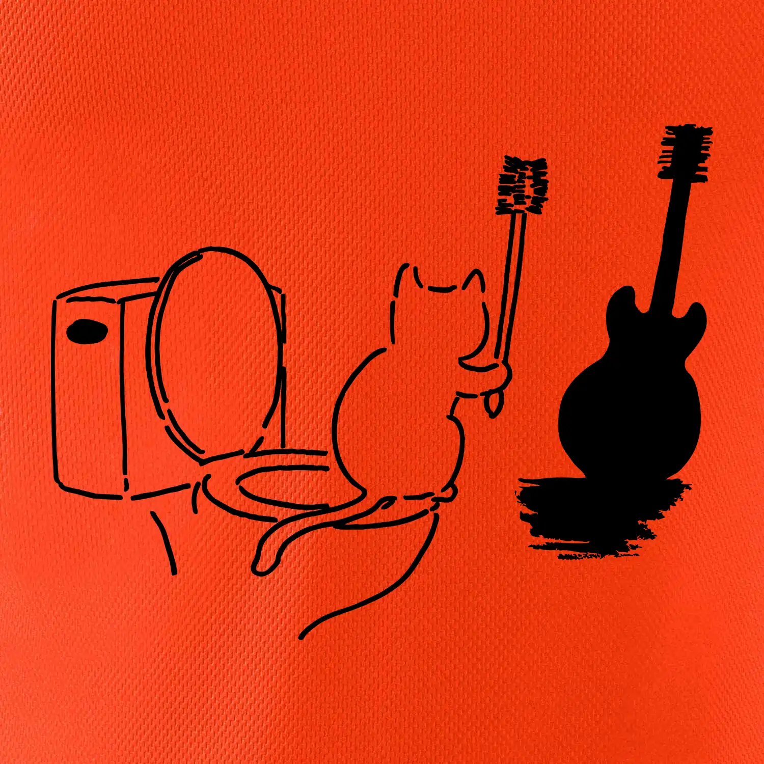 Kočka a kytara WC