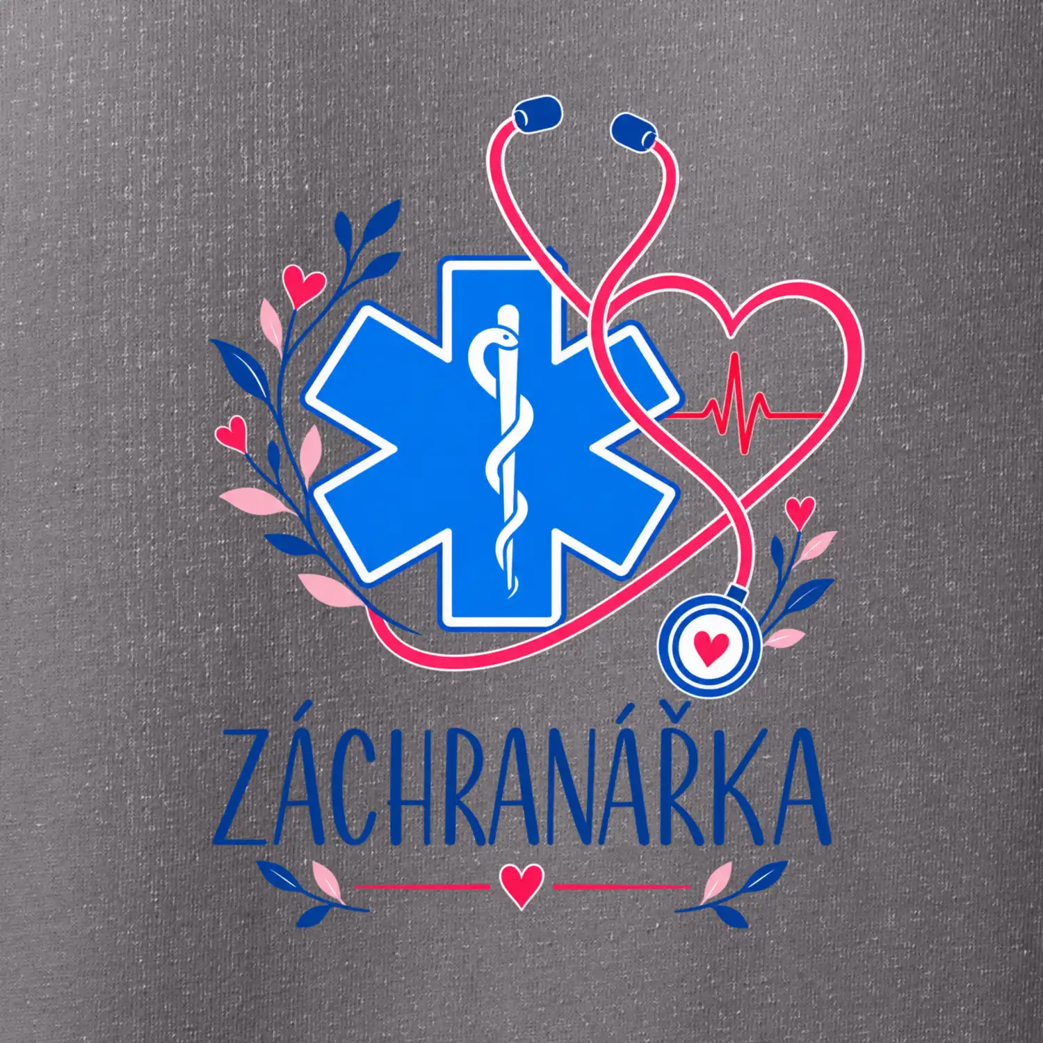 Záchranářka s květy a křížem