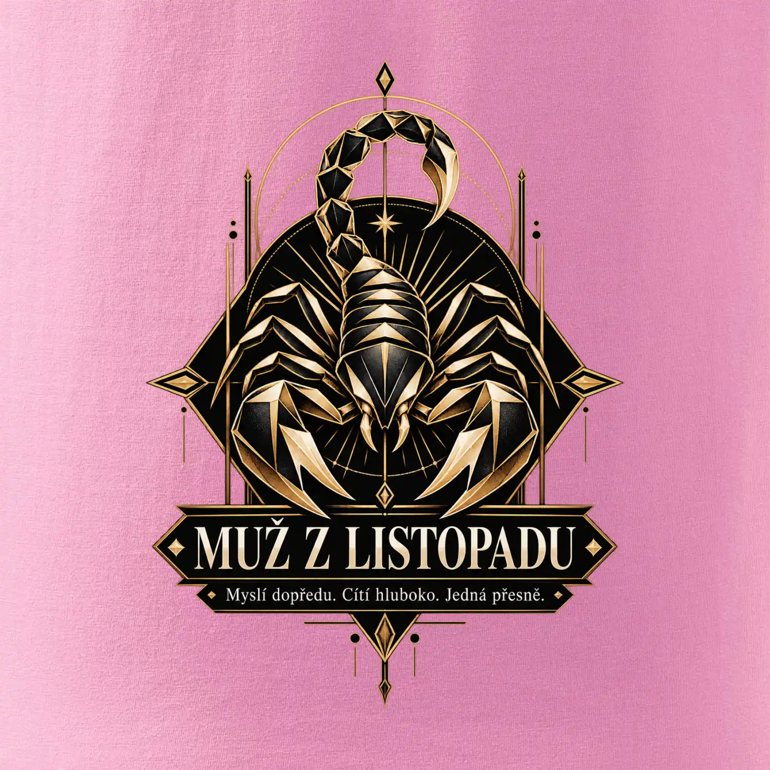 Muž z listopadu geometrický zlatý štír