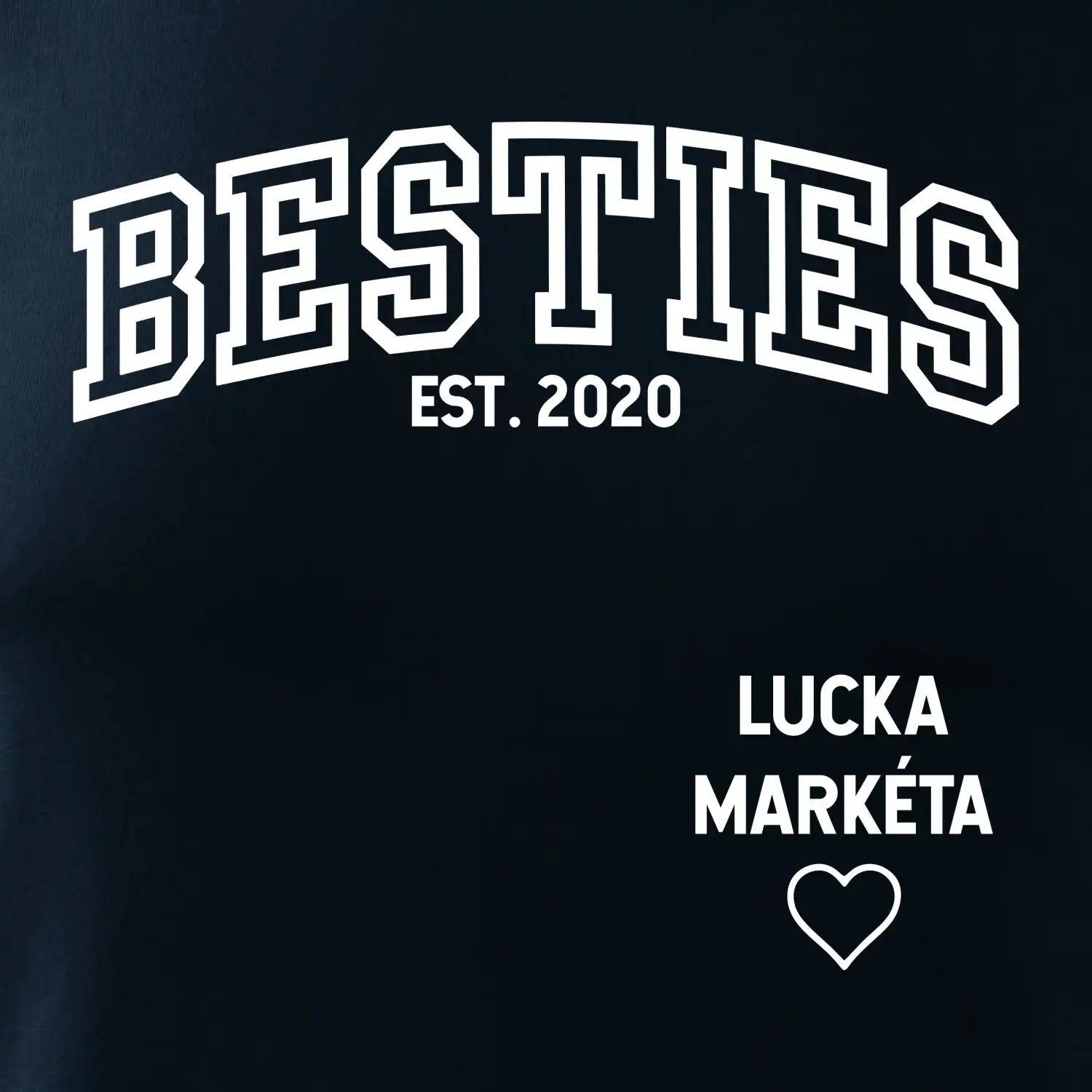 Párové mikiny - Besties (Rok a jména na rukávu)