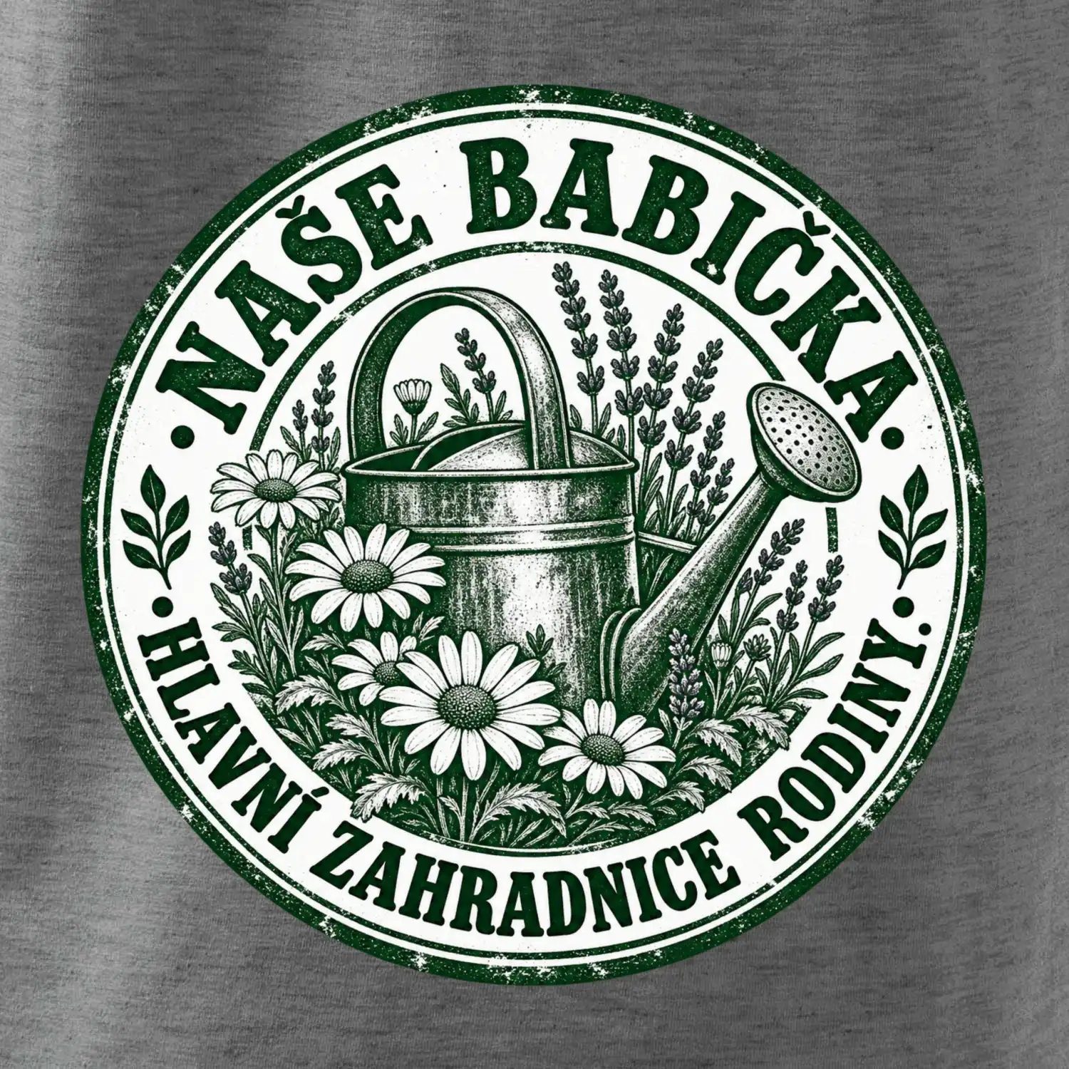 Naše babička hlavní zahradnice rodiny vintage konev