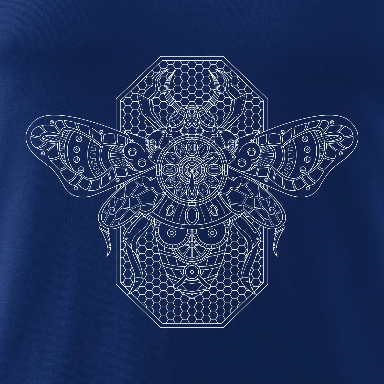 Steampunk včela černobílá