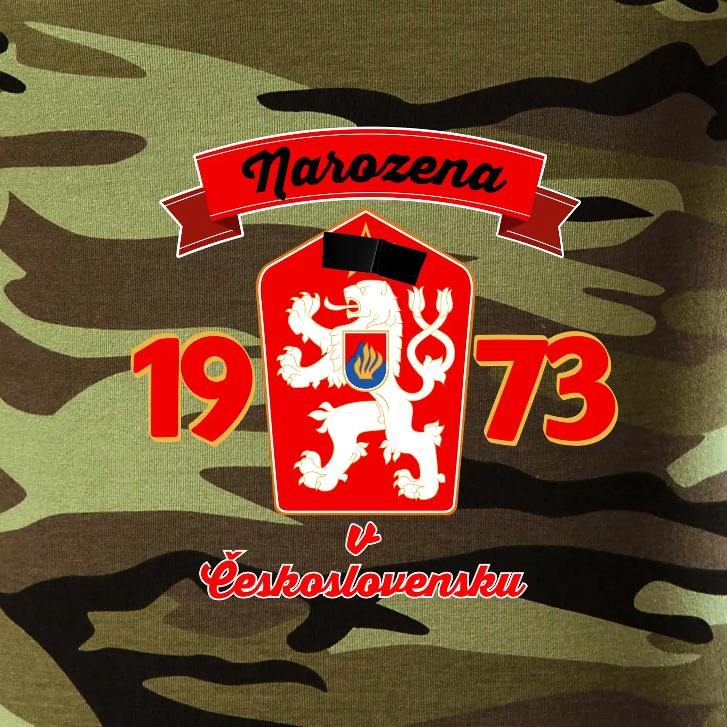Narozena v Československu - Přelepený znak 1973