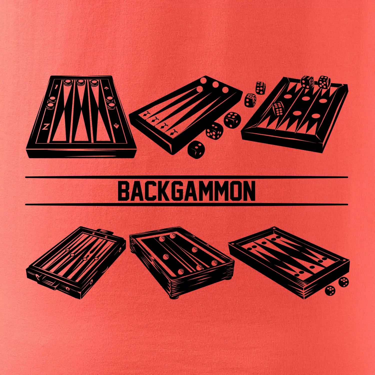 Backgammon černý set