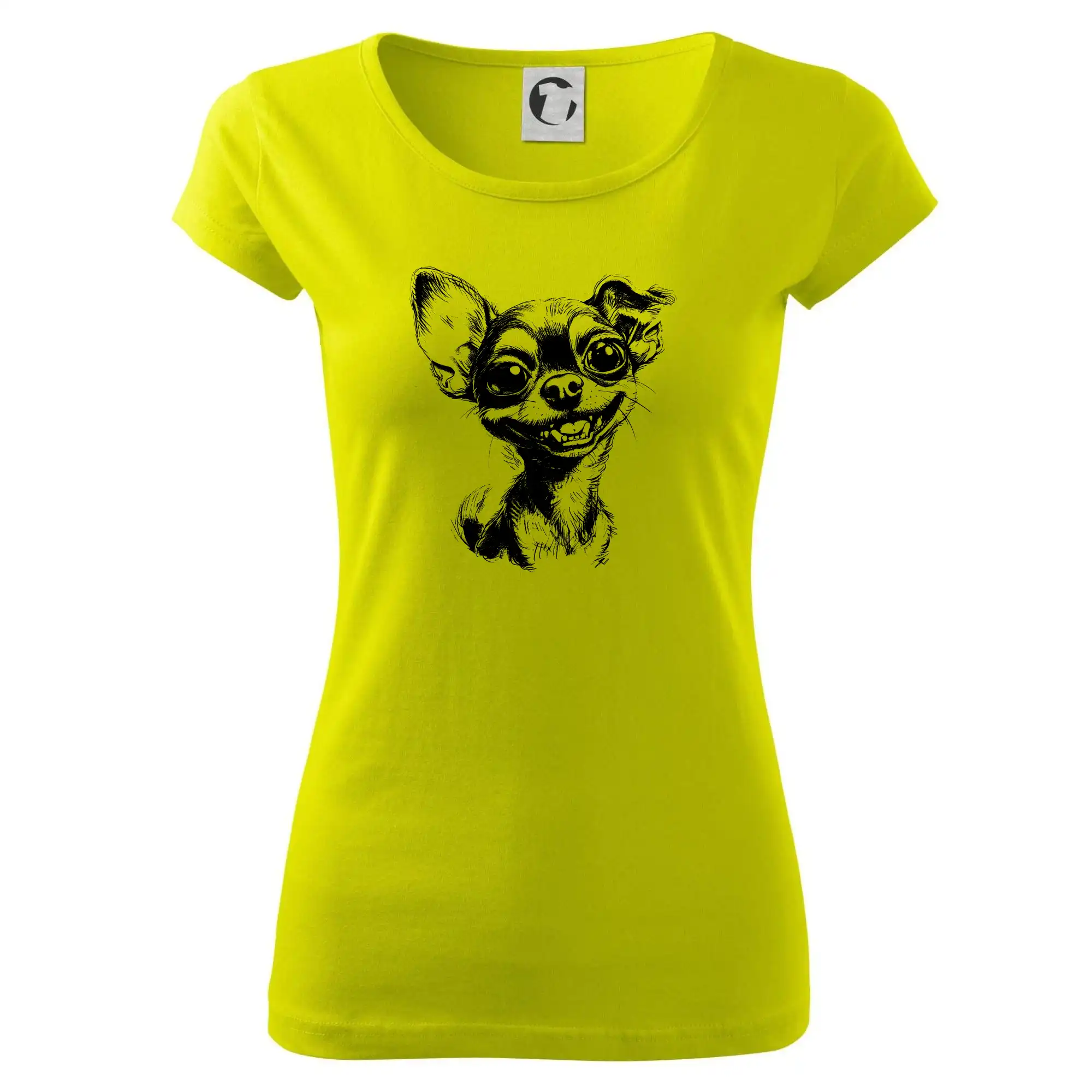 Černobílá karikatura čivava