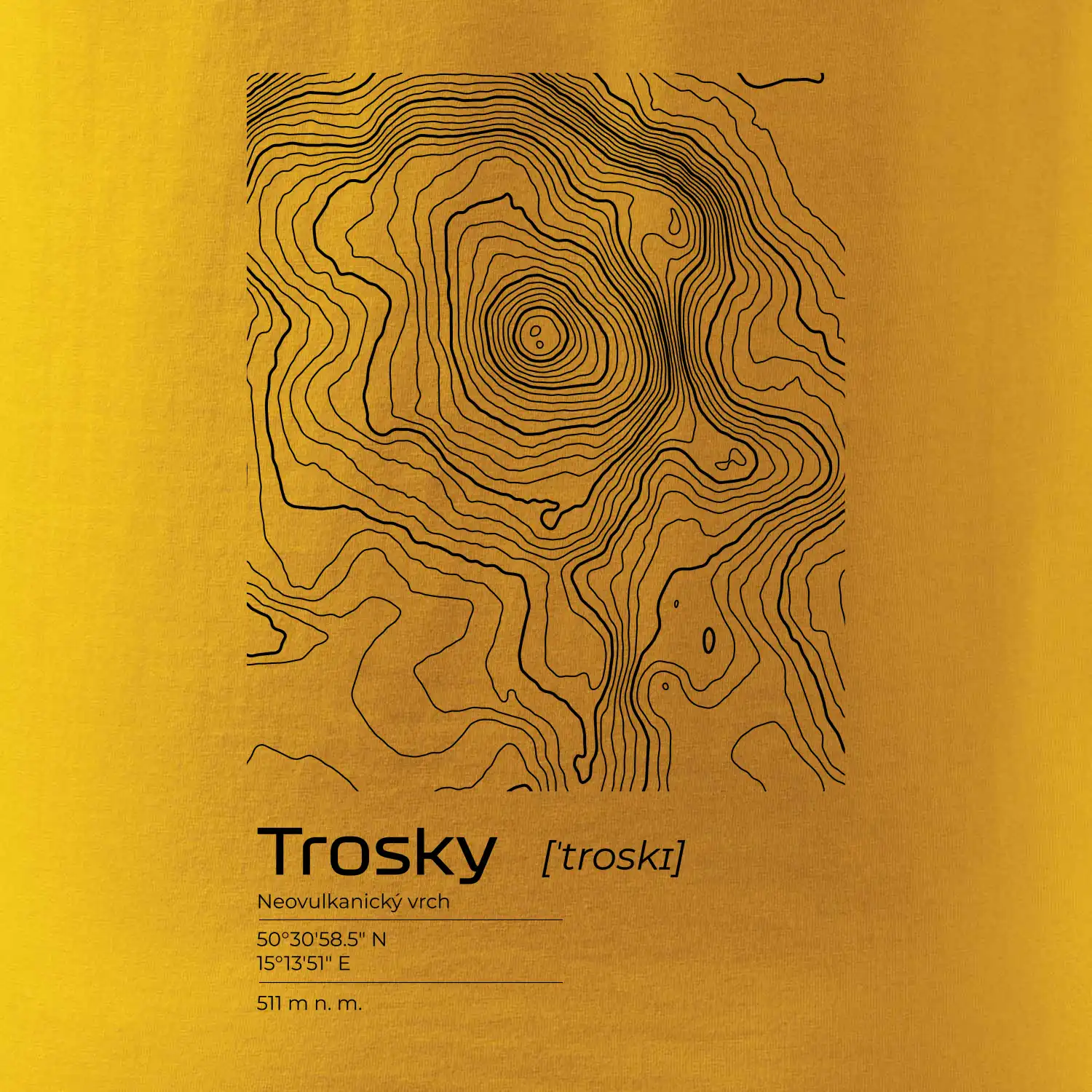 Trosky - vrstevnice v obdélníku