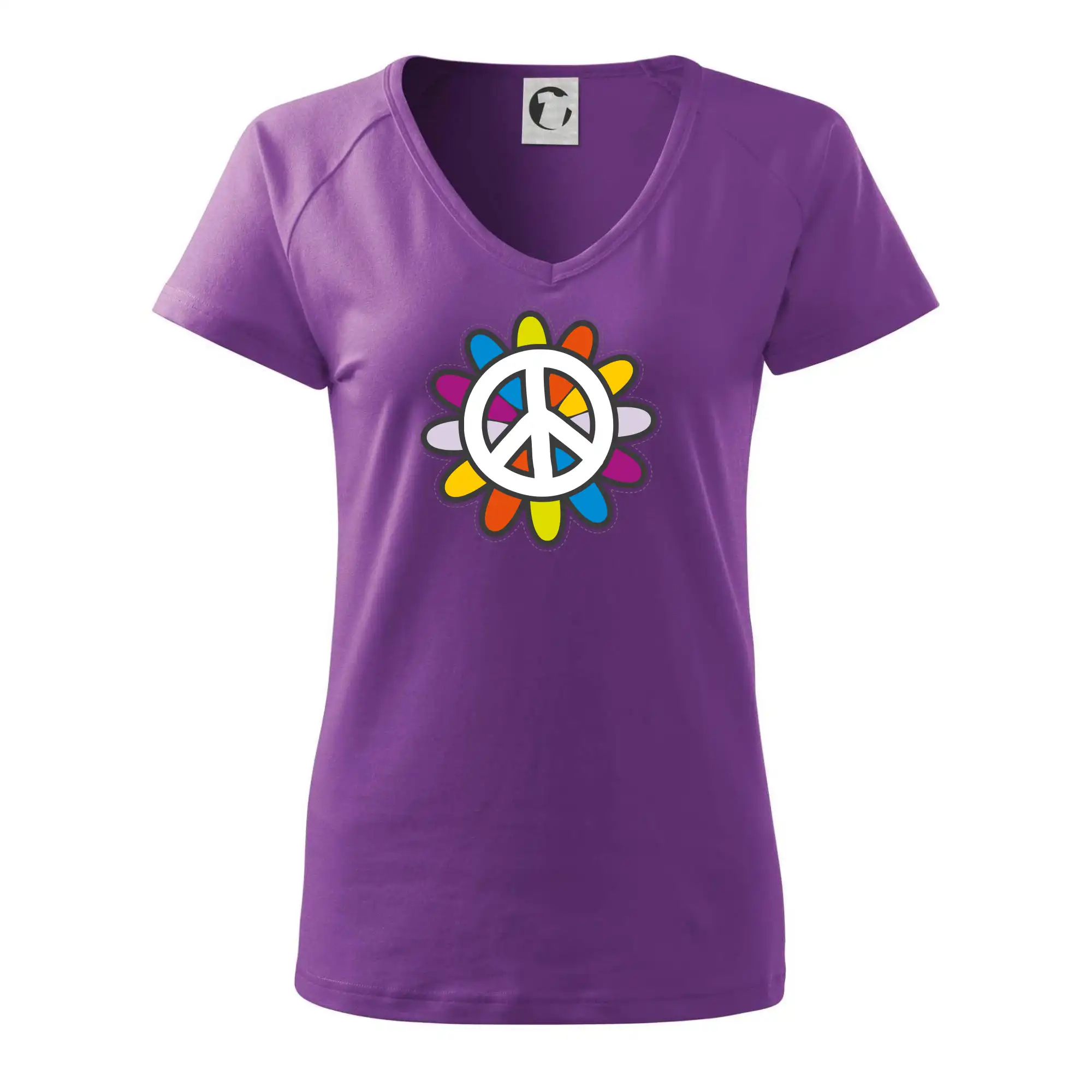 Peace symbol s kreslenou květinou