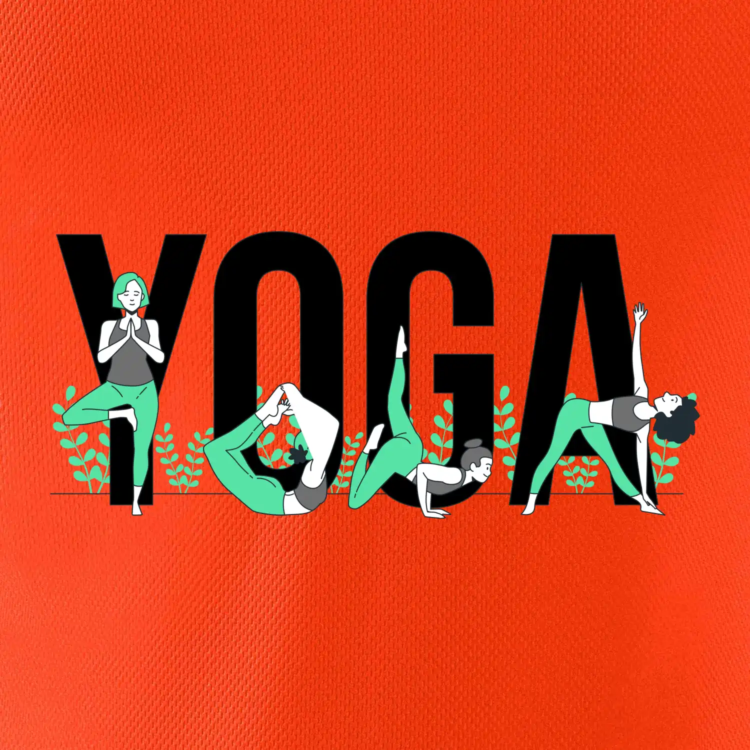Yoga nápis barevný