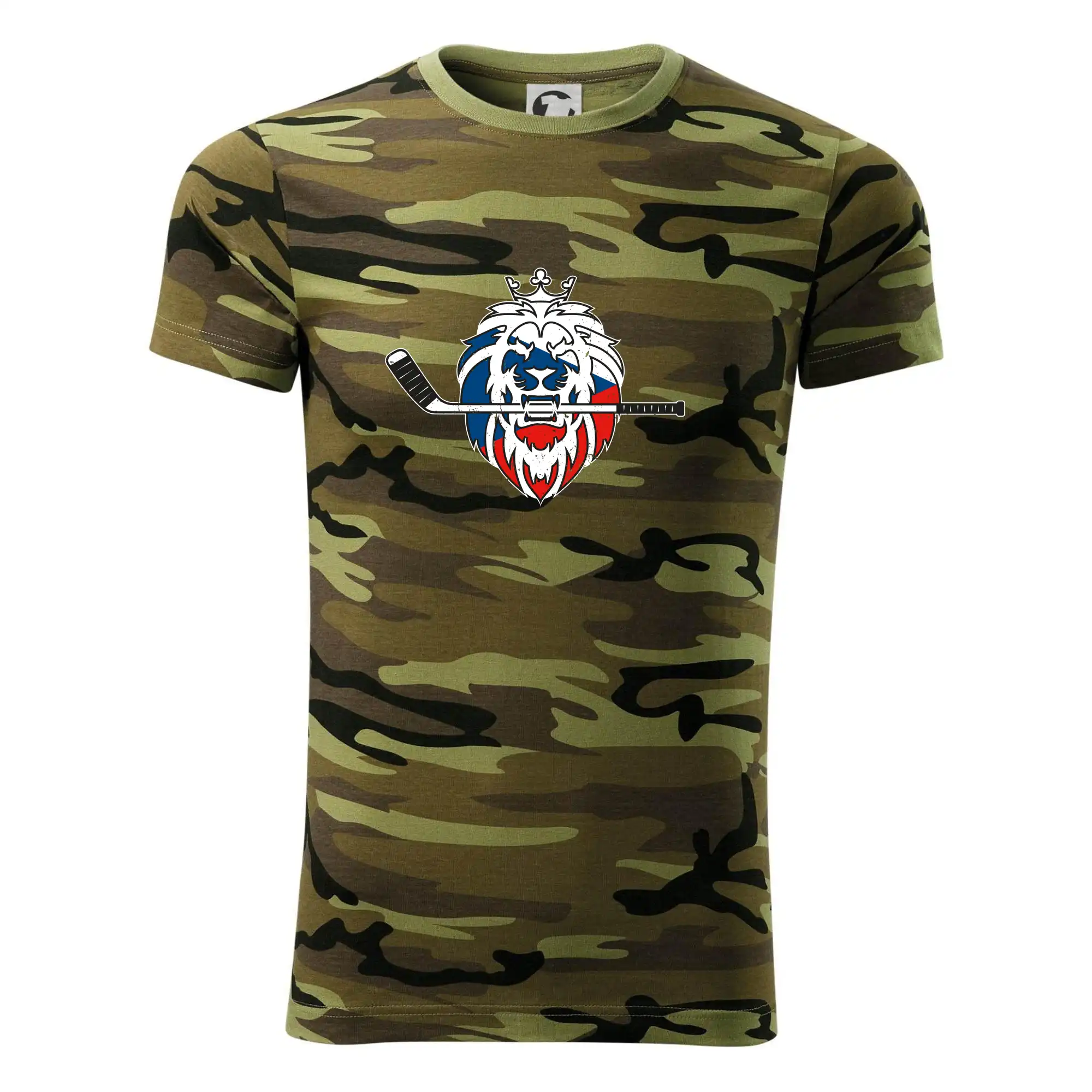 Lev s hokejkou v tlamě - Česká vlajka