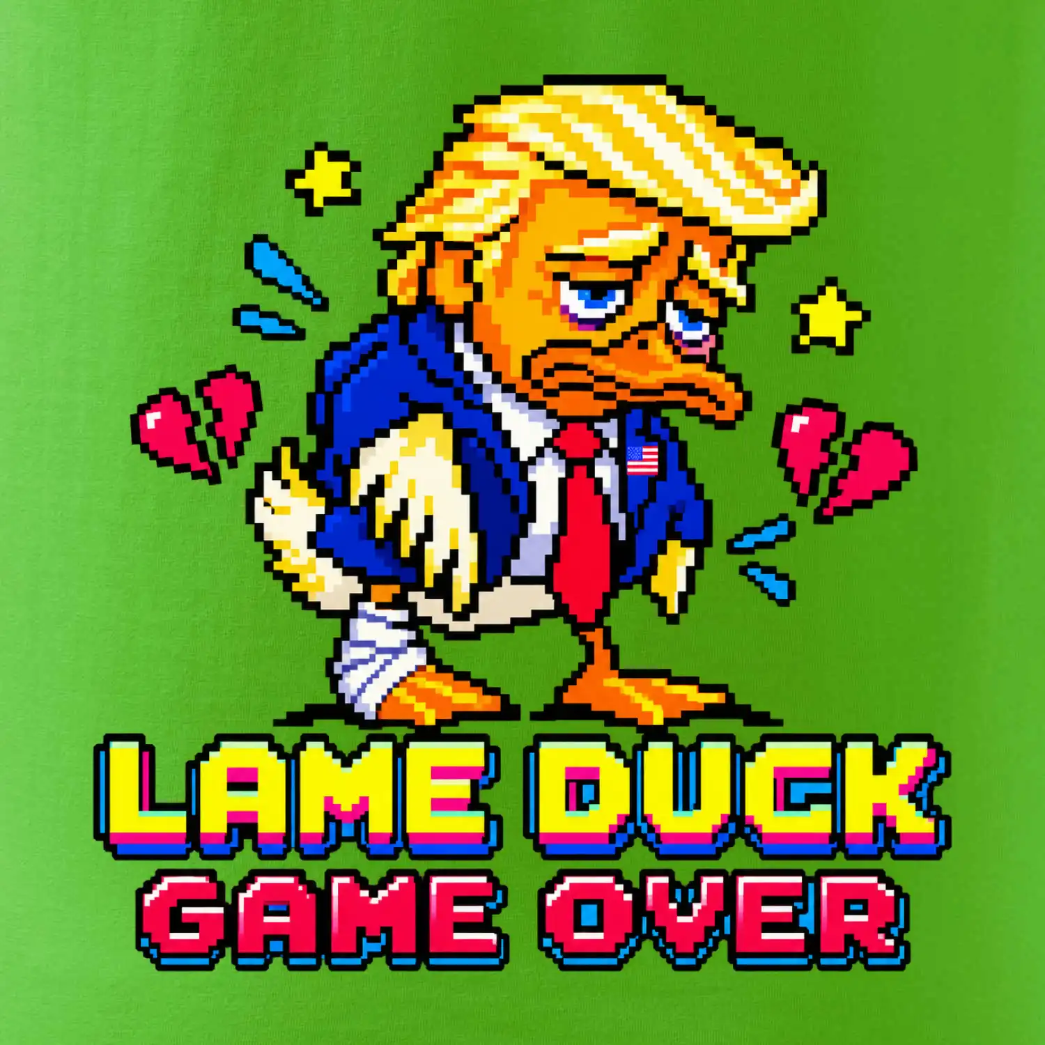 Trump lame duck pixel art game over