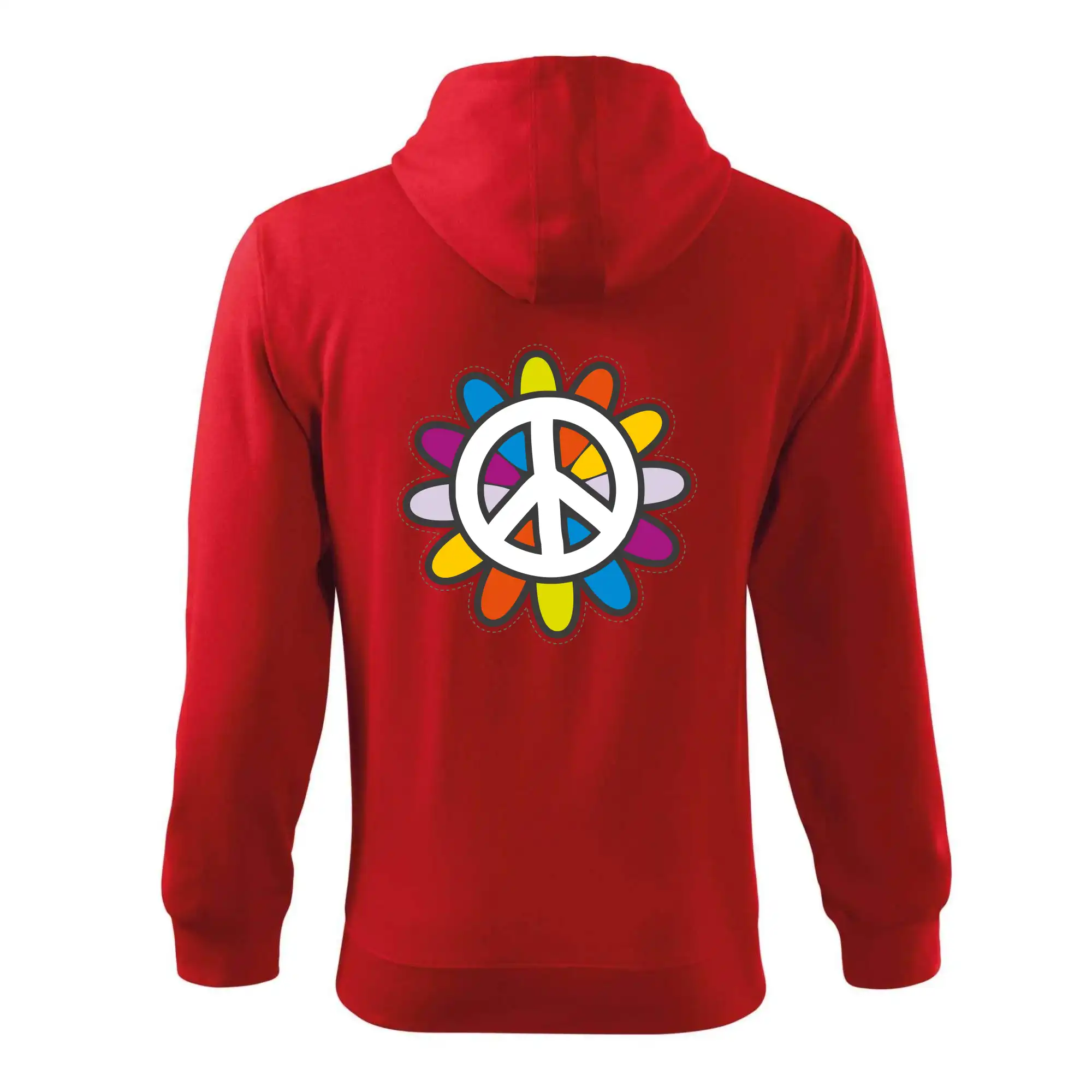 Peace symbol s kreslenou květinou