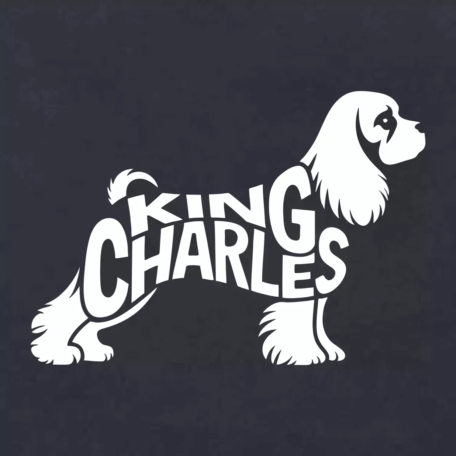 Kavalír king Charles španěl nápis v těle
