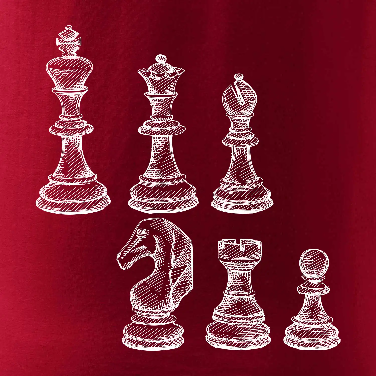 Šachové figurky kreslené