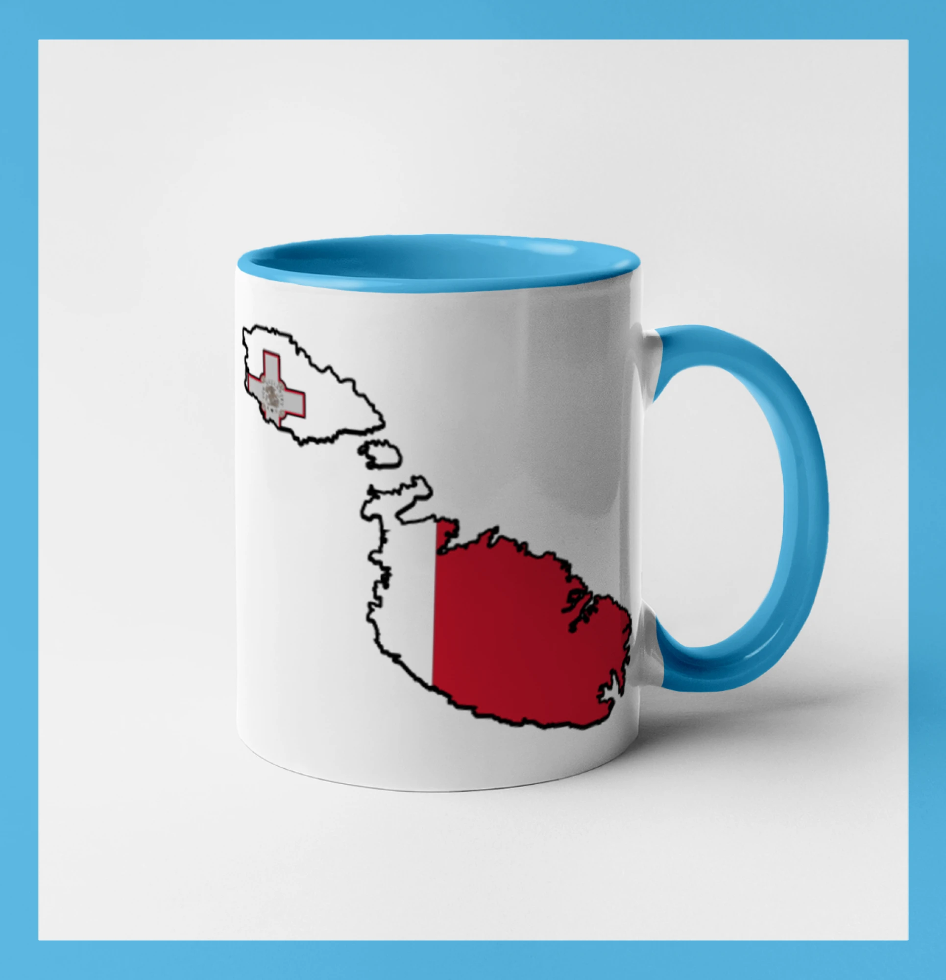 Mapa Malta s vlajkou