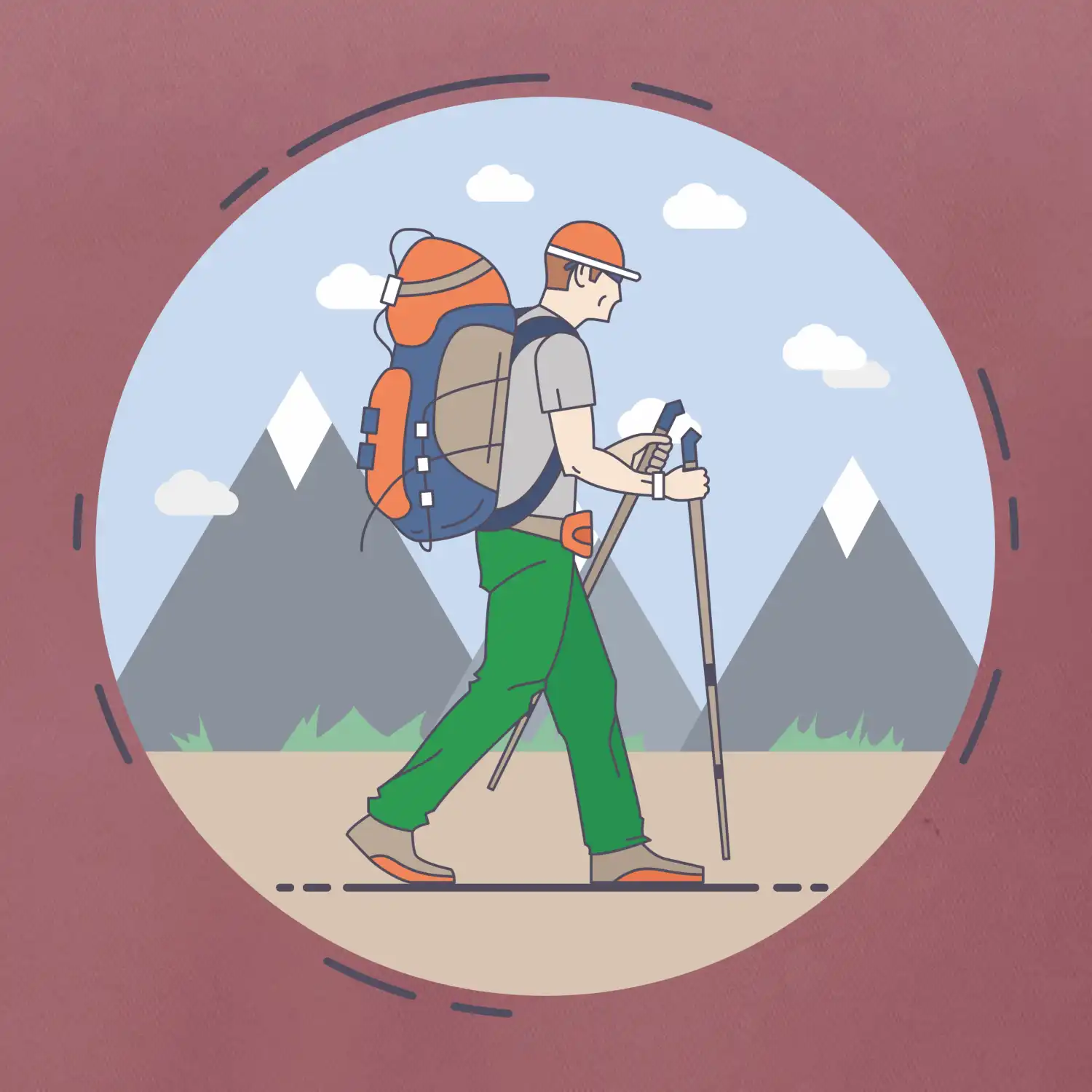 Barevný párový motiv na hory