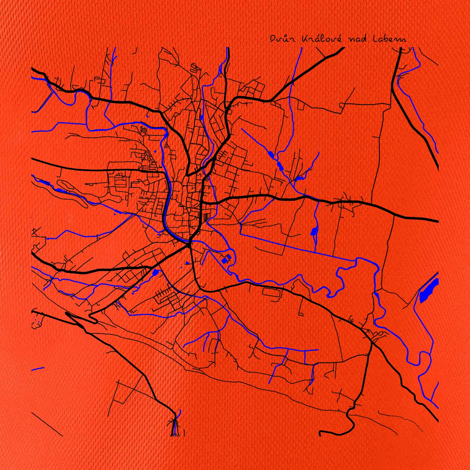 Dvůr Králové nad Labem mapa s vodními toky