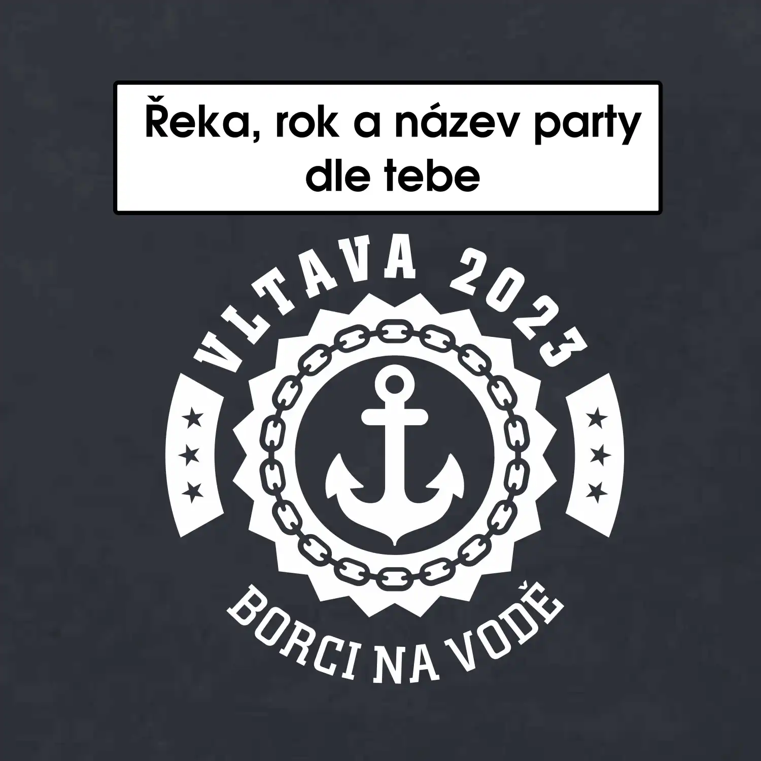 Na vodu - kotva (vlastní nápis)