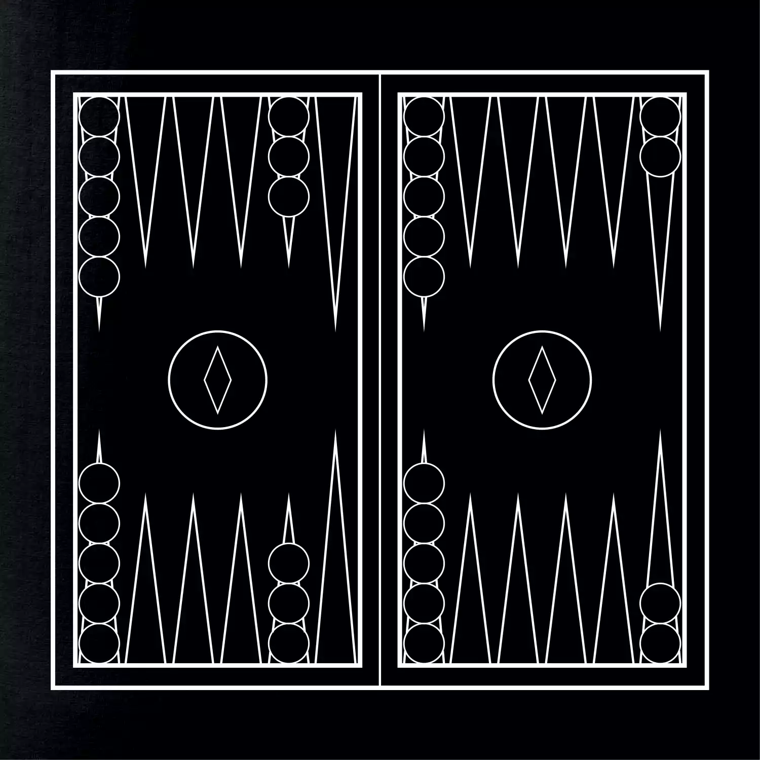 Backgammon černobílý