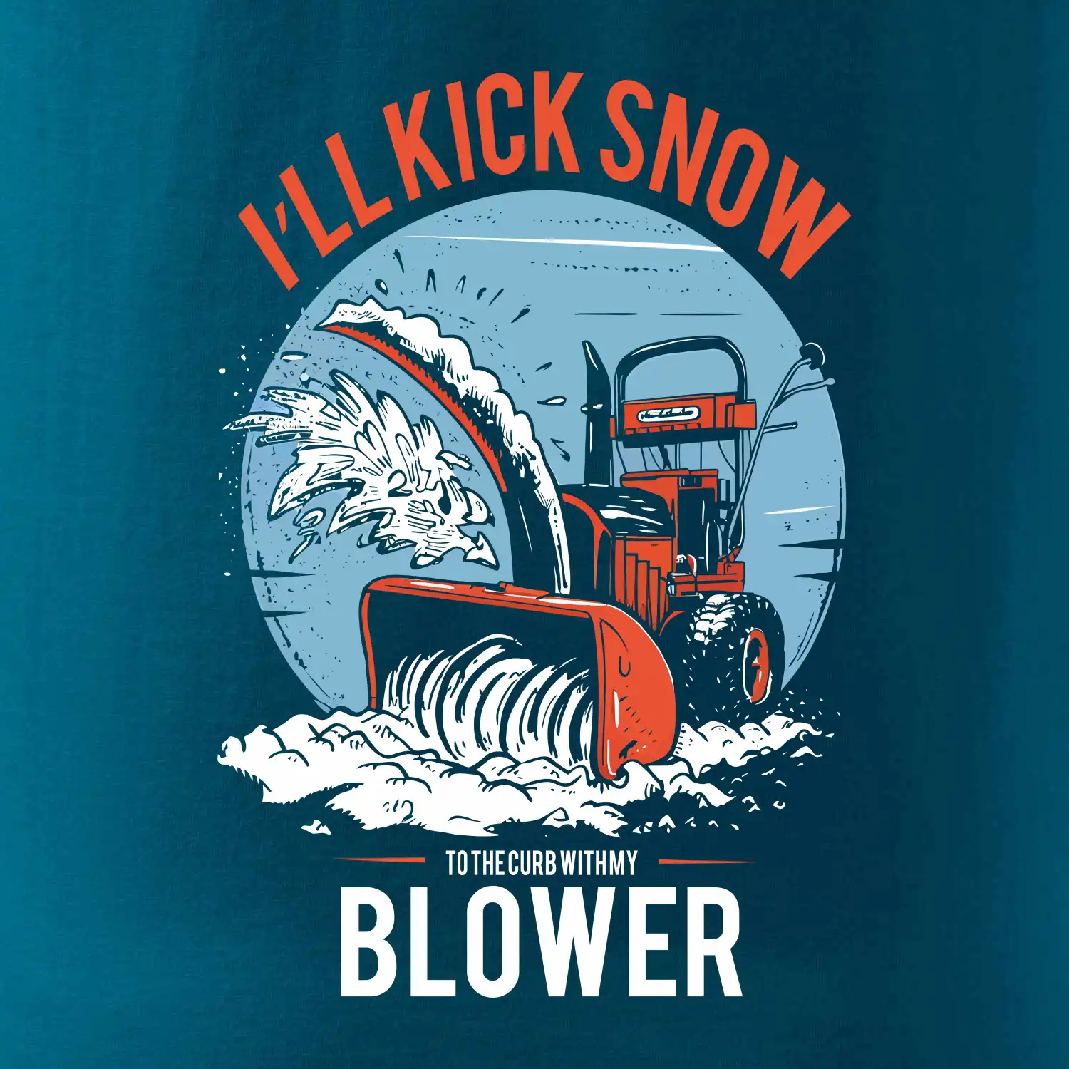 Kick snow blower