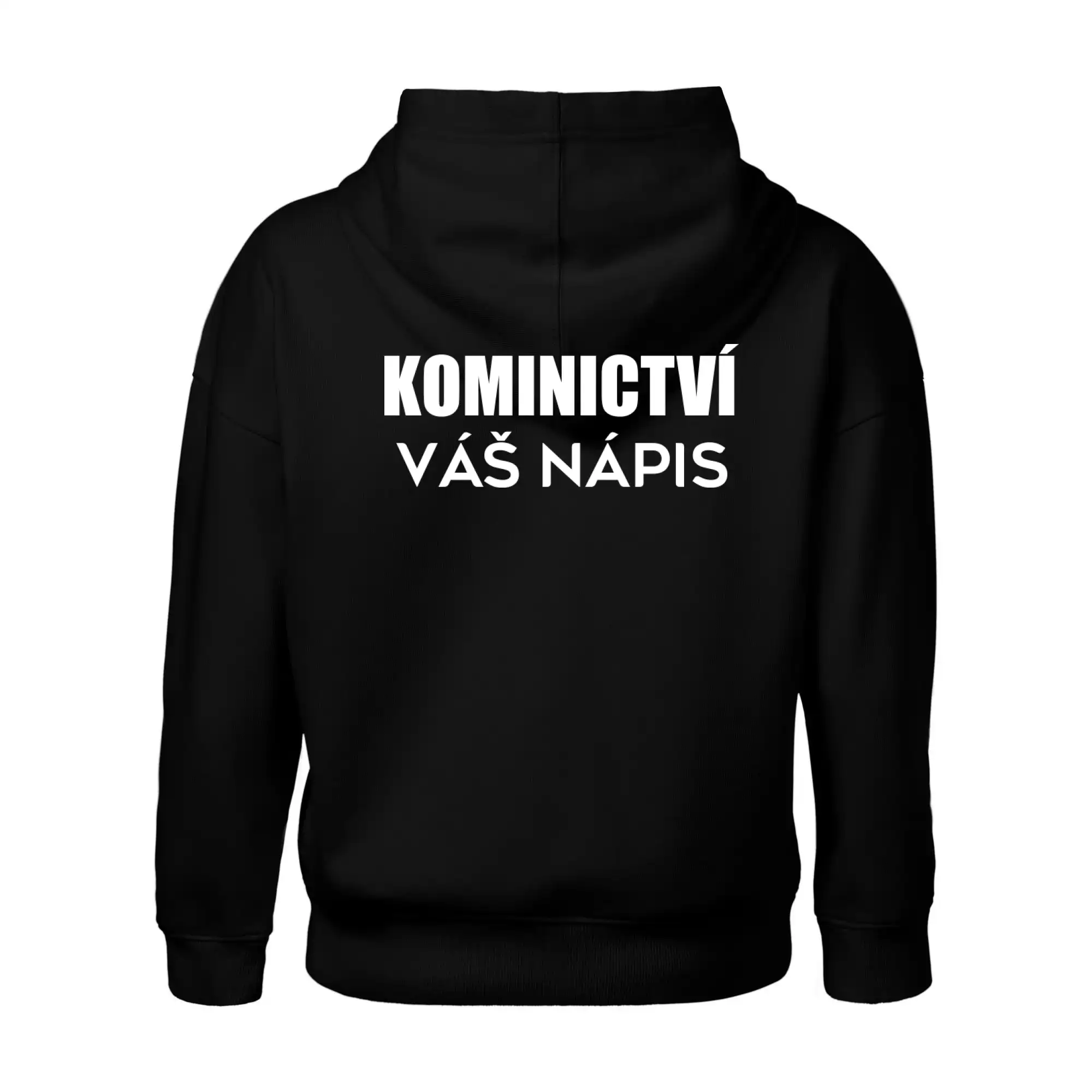 Kominík logo + nápis na zádech