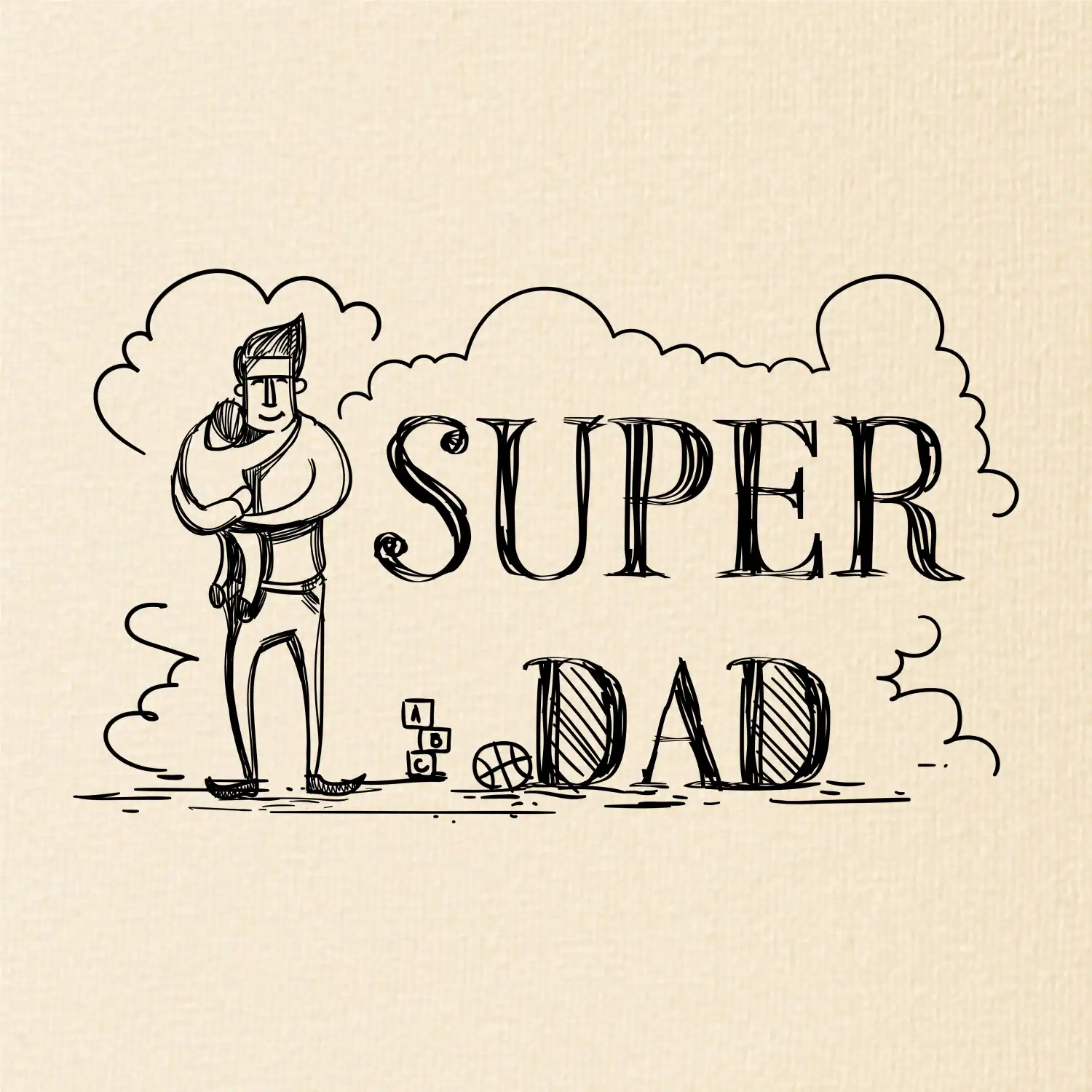 Kreslený nápis super dad