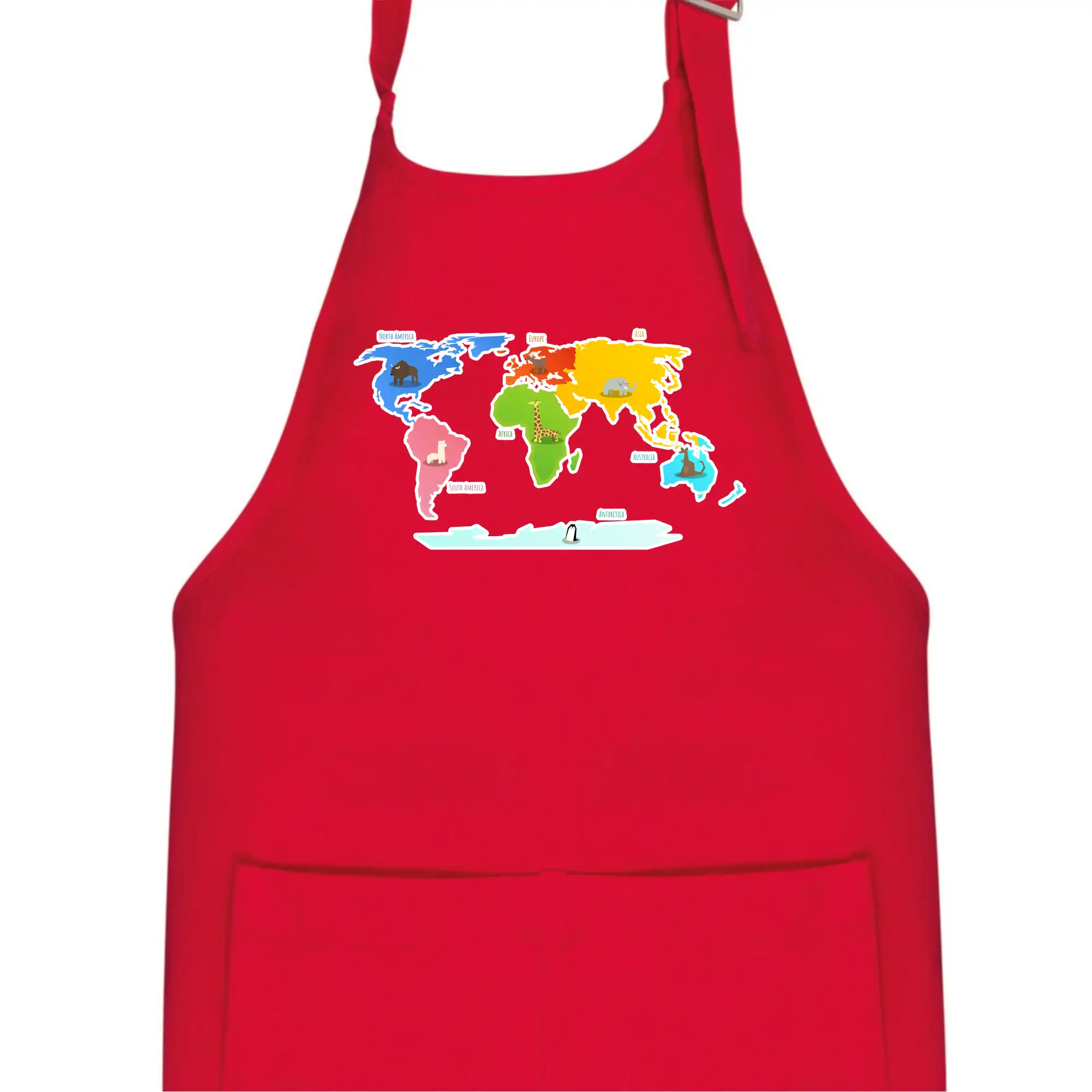 Světové kontinenty s názvy a zvířátky